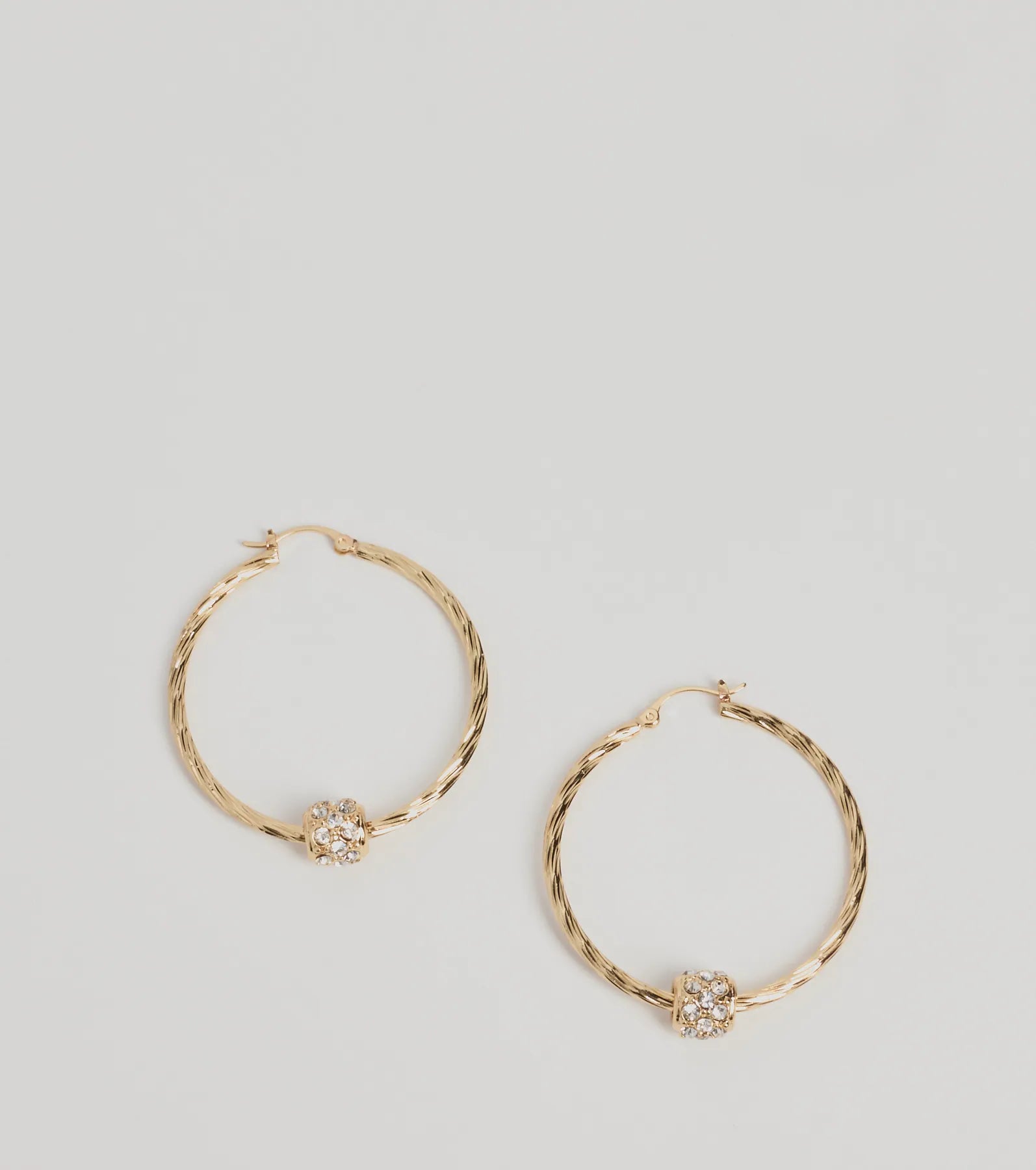 Premium Glitzy Touch Rhinestone Hoop Earrings