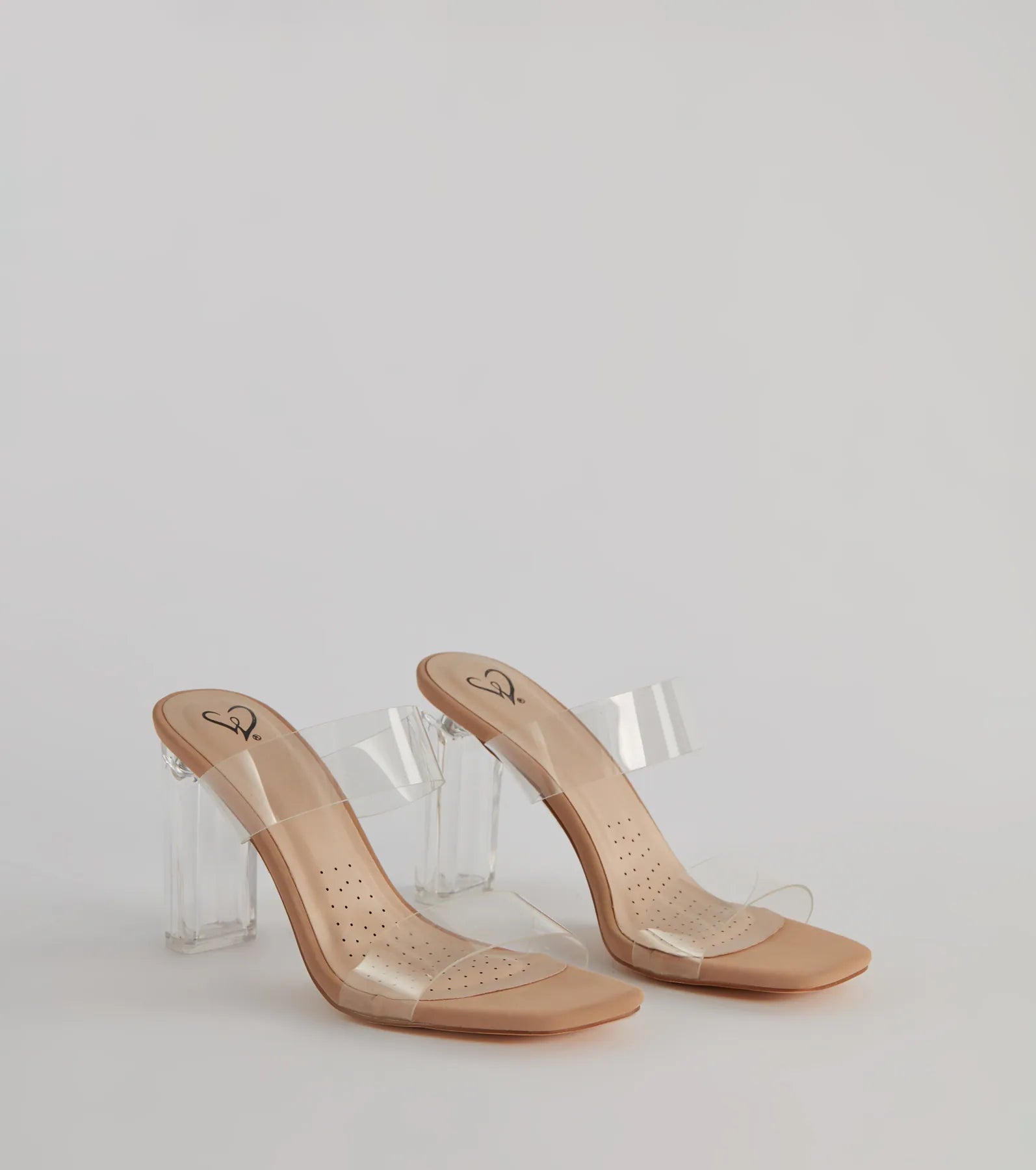 Ultimate Chic PVC Strap Lucite Block Heels - Clearly On Trend