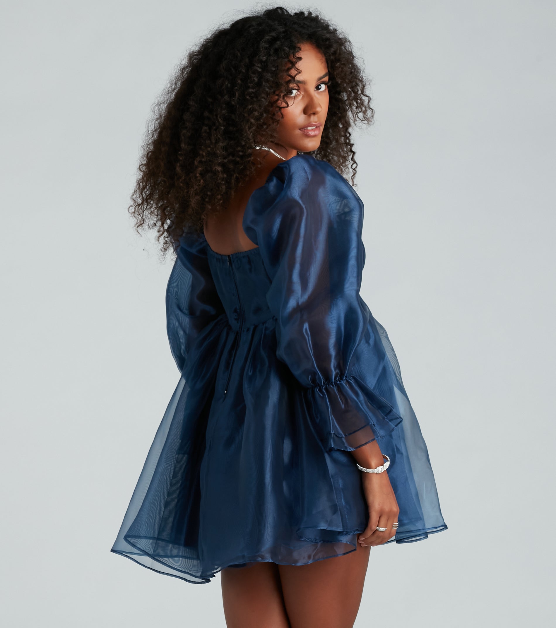 Lacinda Premium Long Sleeve A-Line Party Dress