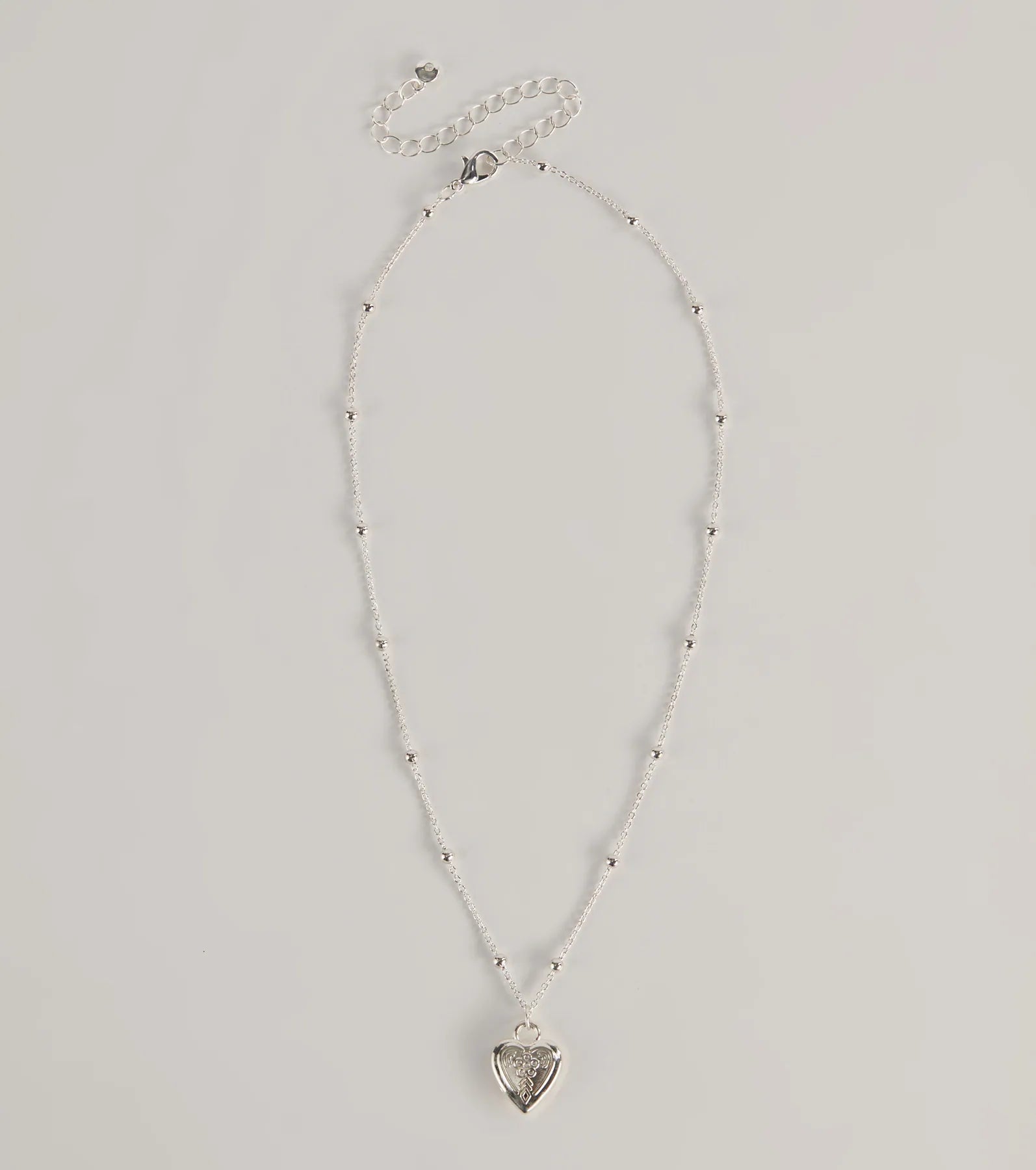 Premium Heartfelt Charm Necklace - Elegant Beaded Chain