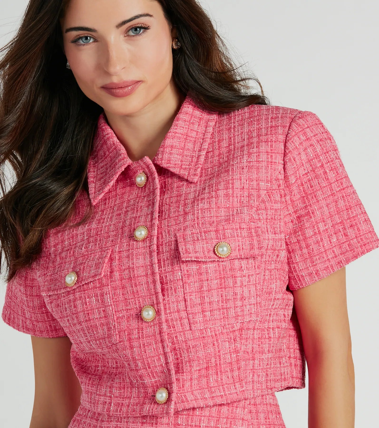 Ultimate Fabulous Tweed Crop Blazer - Short Sleeve Style