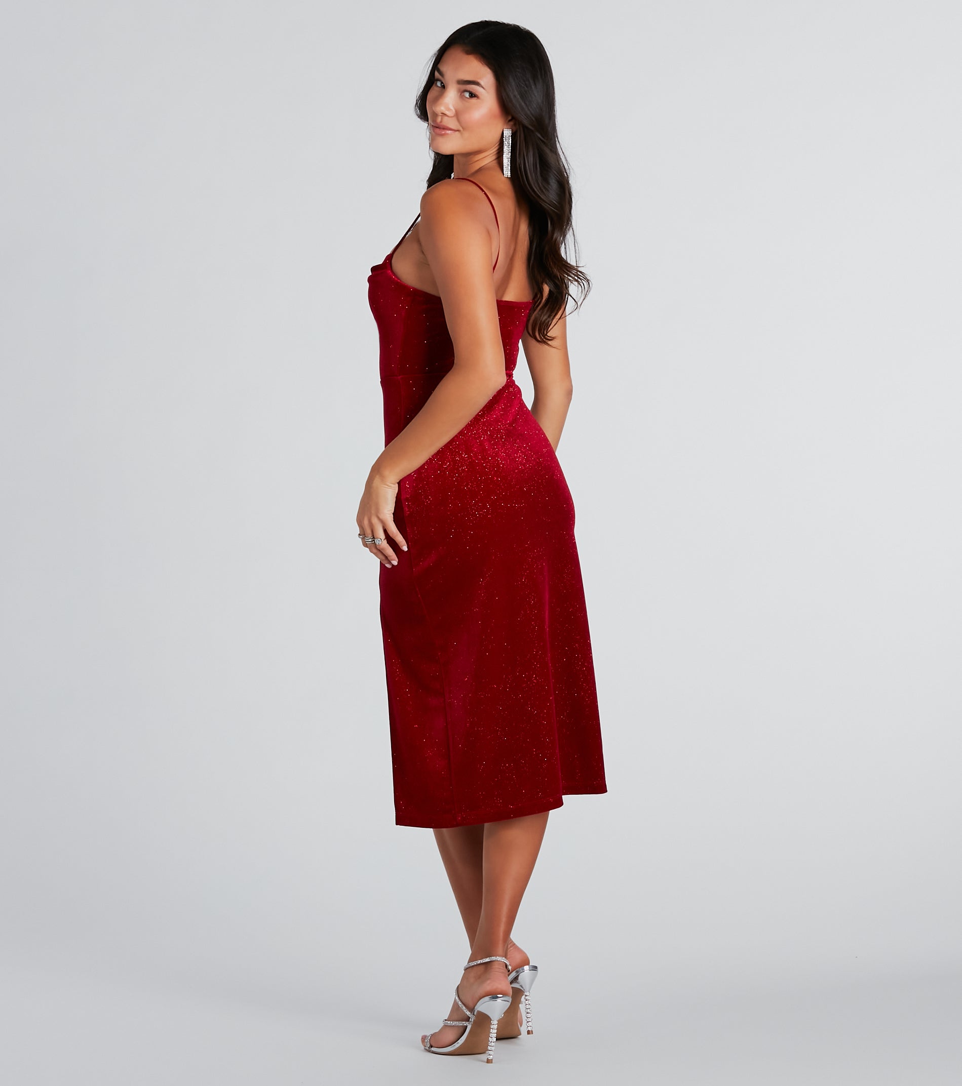 Ultimate Holiday Velvet Glitter Midi Dress - All Is Merry Collection