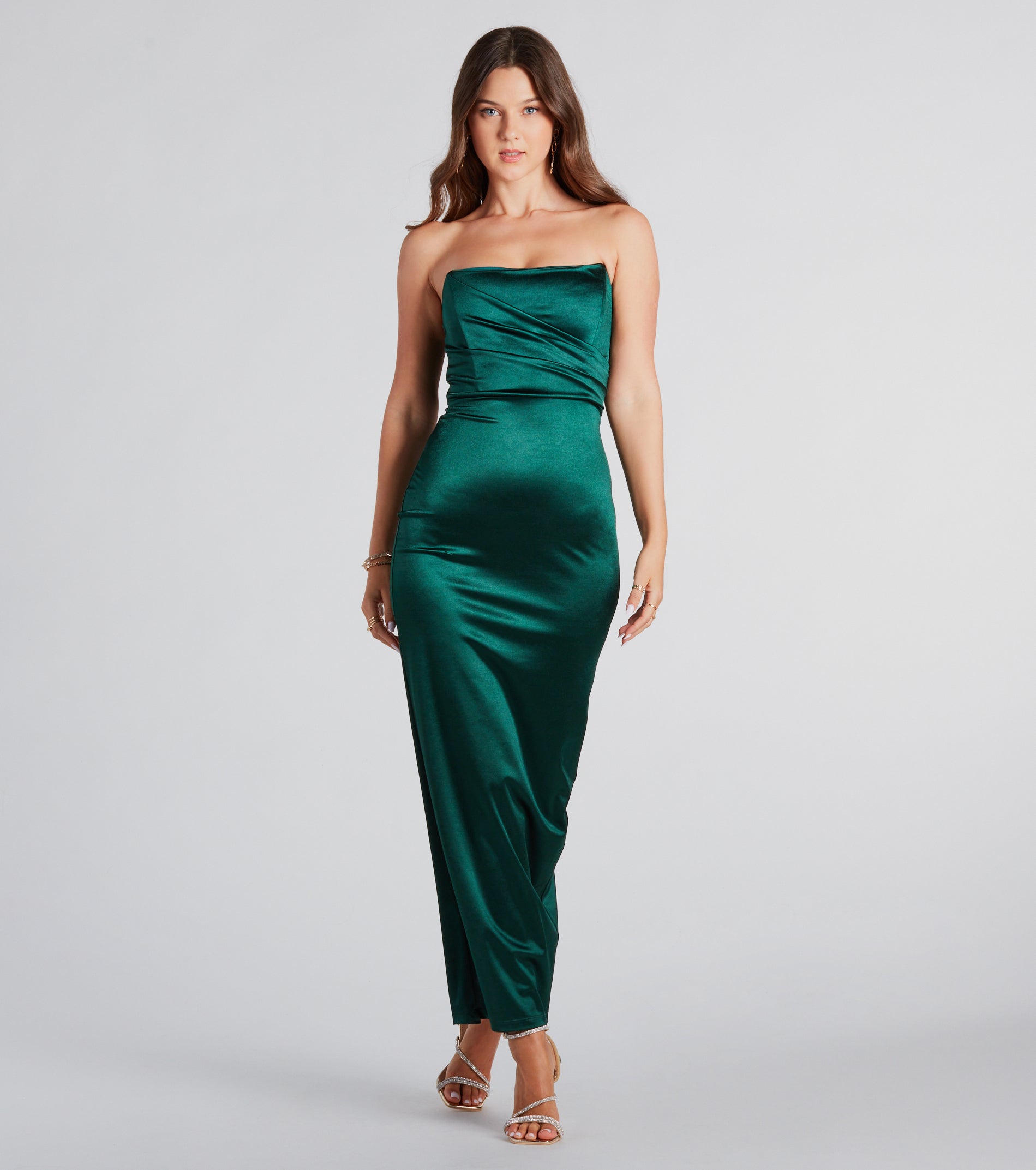 Premium Leana Luxe Satin Evening Gown