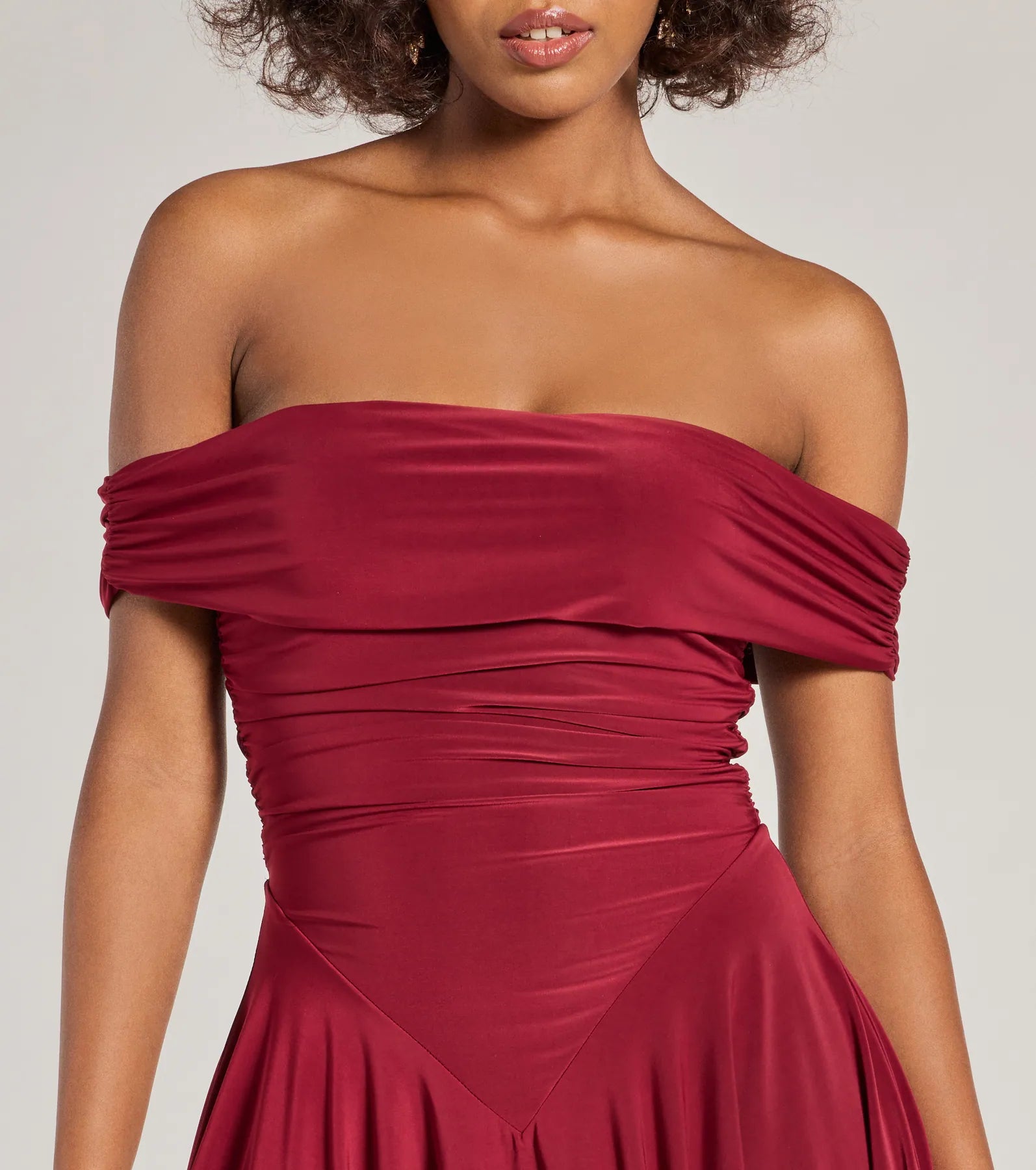 Ultimate Be With You Off-The-Shoulder Skater Dress - Curve-Hugging & Stylish