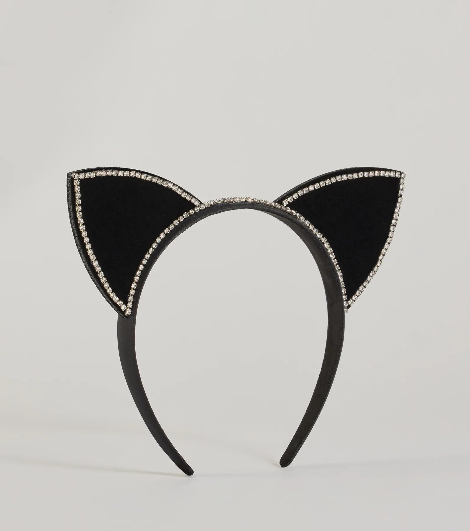 Premium Velvet Rhinestone Cat Ears - Ultimate Halloween Glam