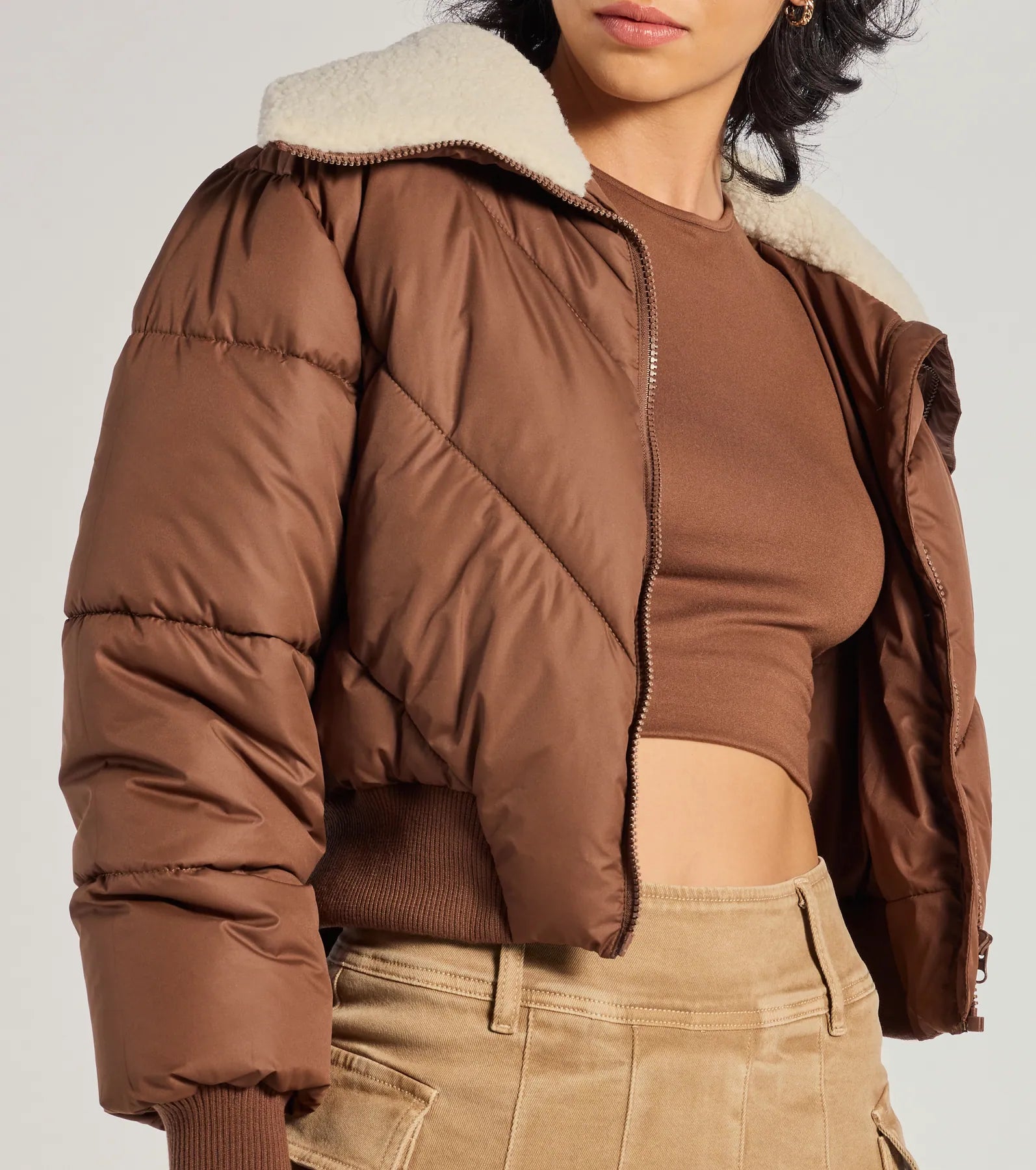 Ultimate Cozy Trendsetter Sherpa Puffer Jacket