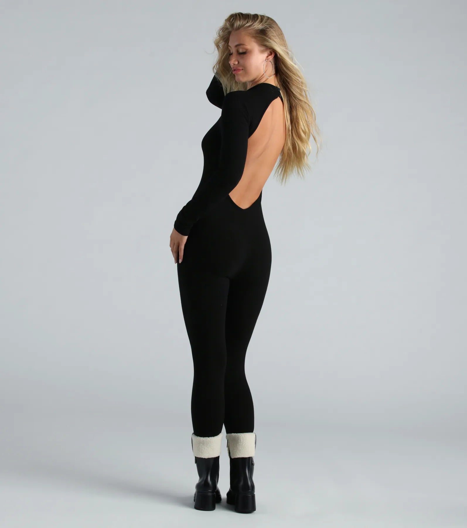 Premium Long Sleeve Open Back Catsuit - Ultimate Comfort & Style