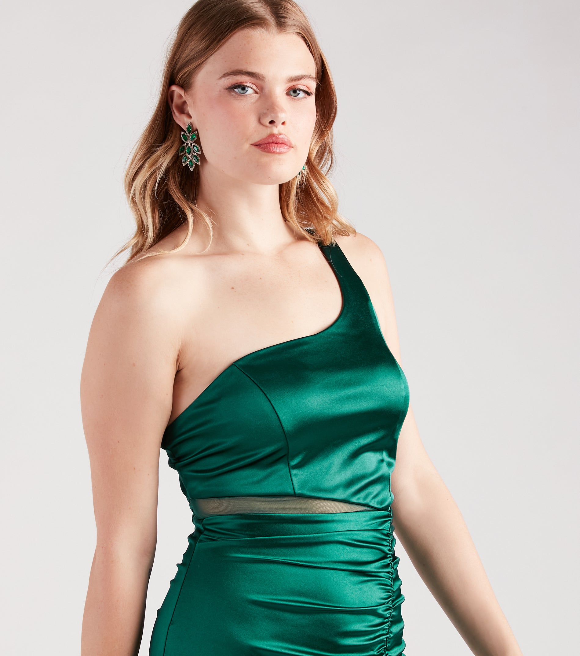 Ultimate Glam Satin One-Shoulder Party Dress