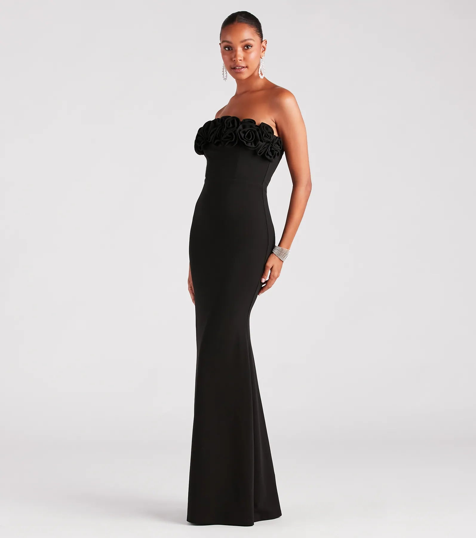 Ultimate Elegance: Paula Formal Crepe Rose Strapless Mermaid Dress