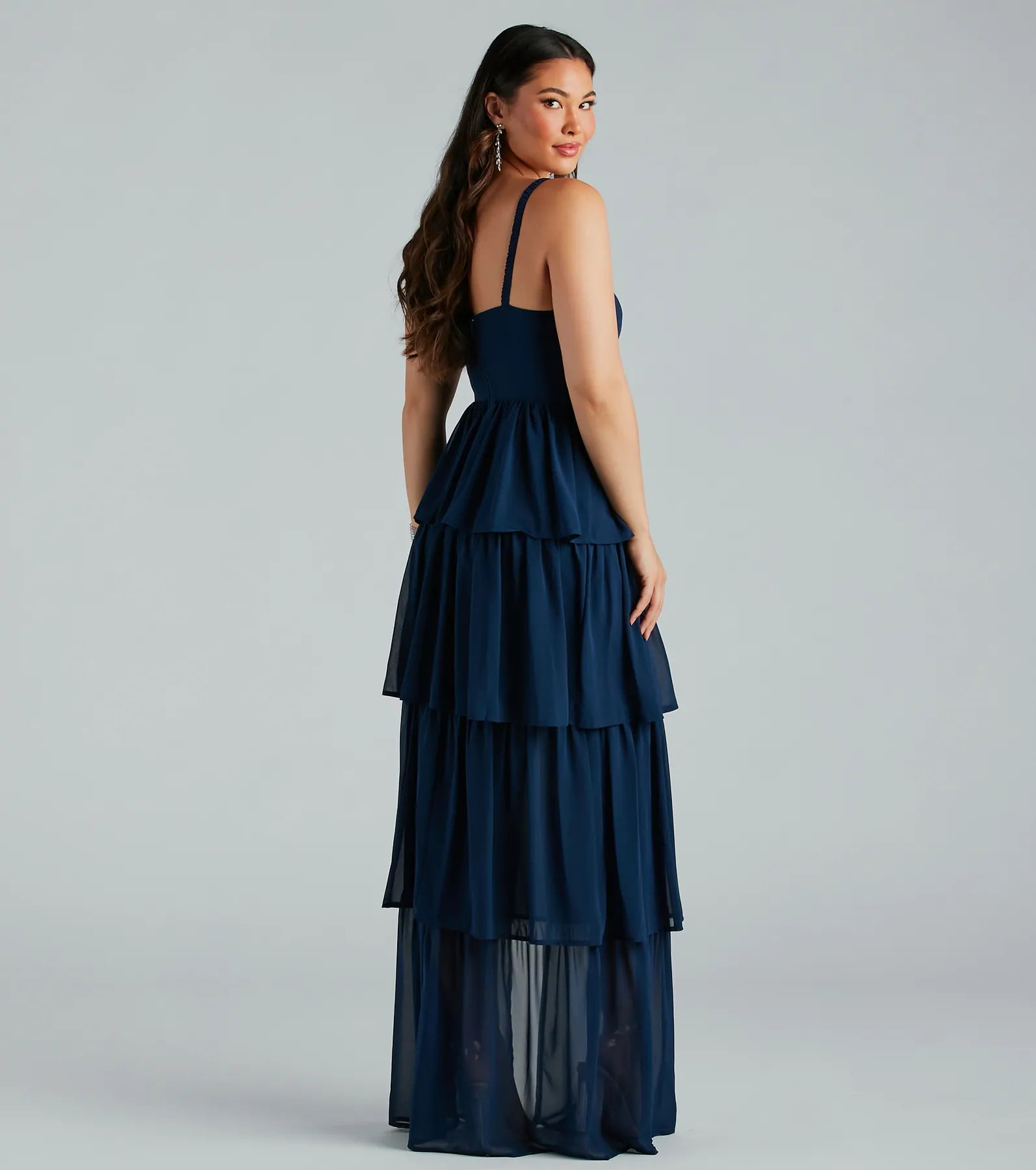 Premium Deborah Chiffon A-Line Ruffled Dress for Special Occasions