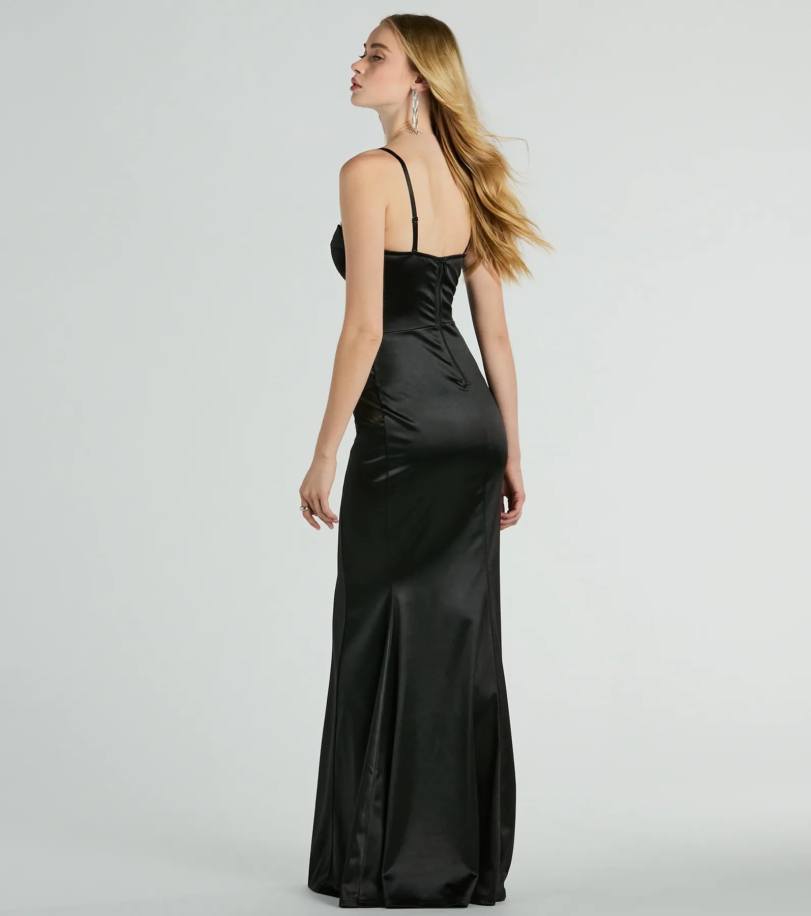 Premium Kaya Bustier Mesh Satin Mermaid Gown for Formal Events