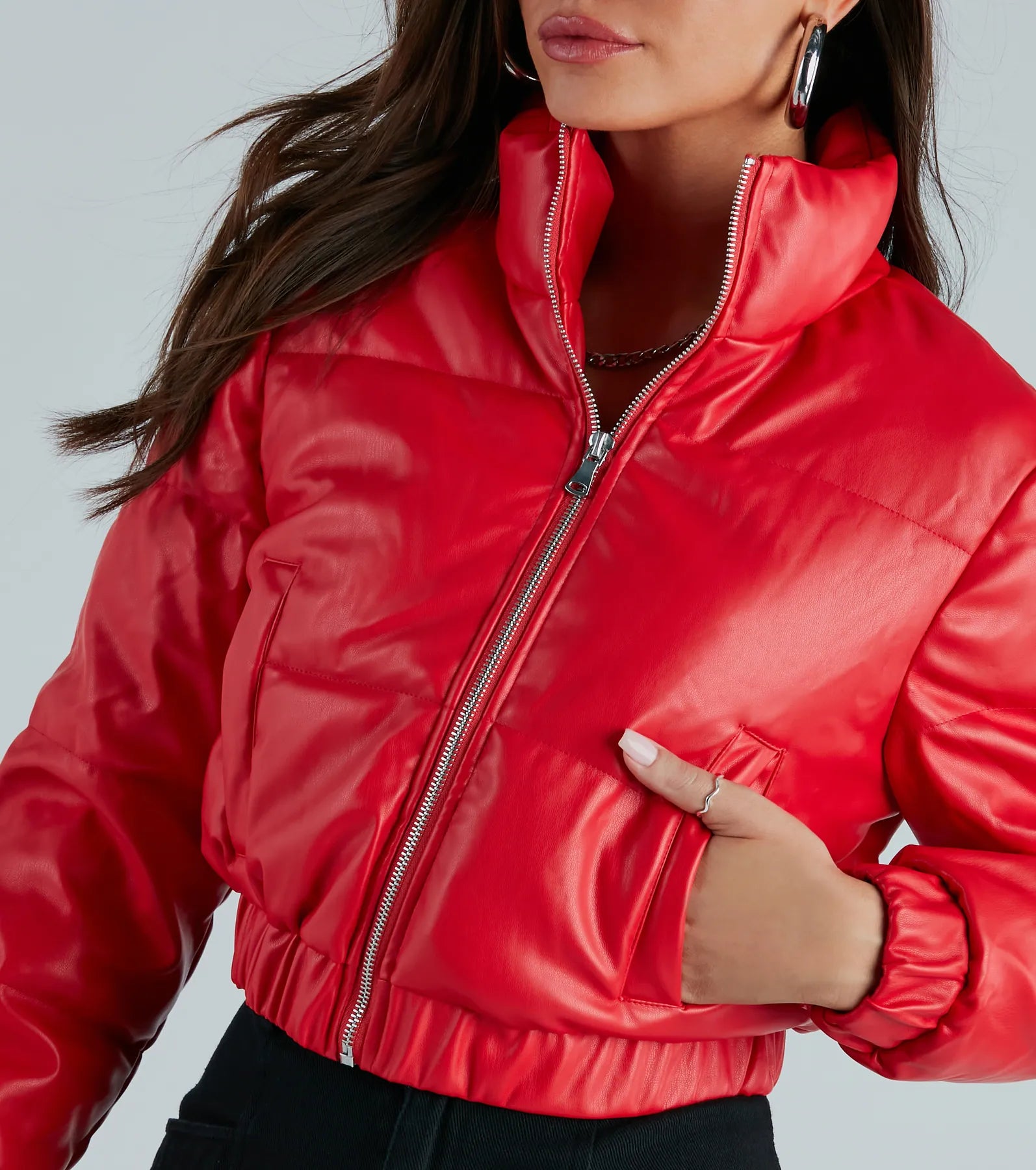 Premium Faux Leather Puffer Jacket - Ultimate Winter Style