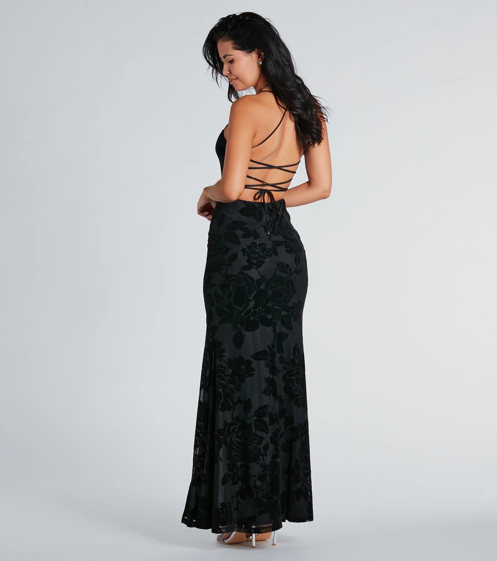 Ultimate Velvet Floral Mermaid Evening Dress