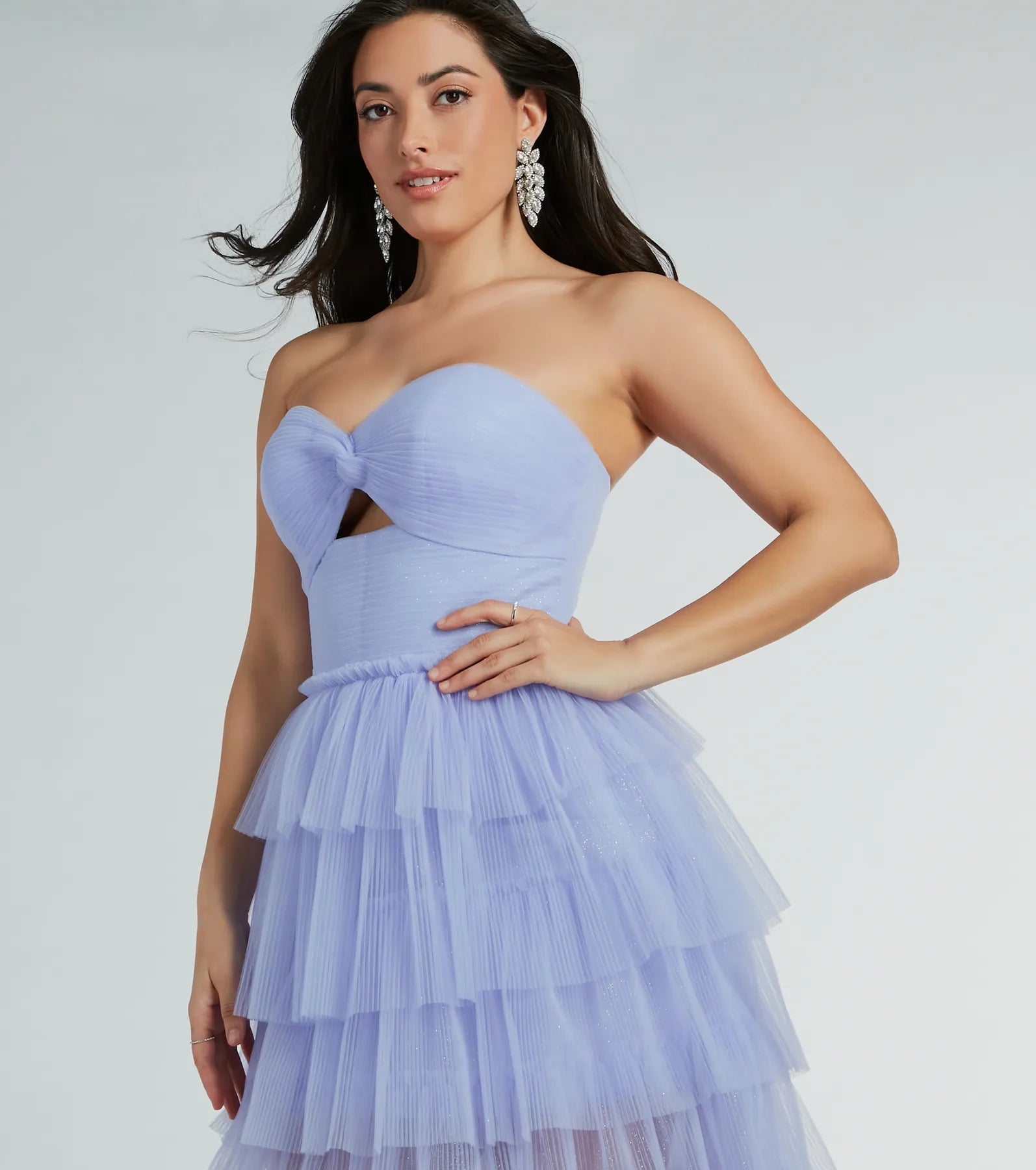 Lizette Ultimate Strapless A-Line Ruffle Tulle Gown