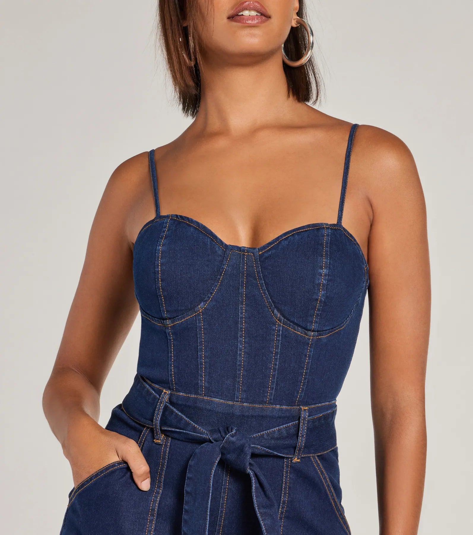 Premium Sweetheart Flare Denim Jumpsuit - Ultimate Style Upgrade