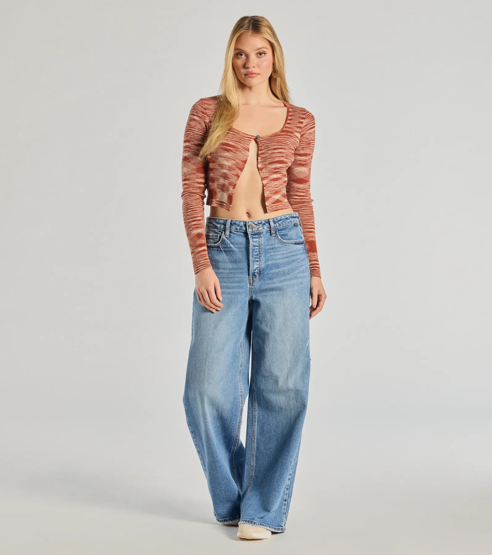 Premium Sassy Knits Long Sleeve Button Crop Top - Ultimate Style Upgrade