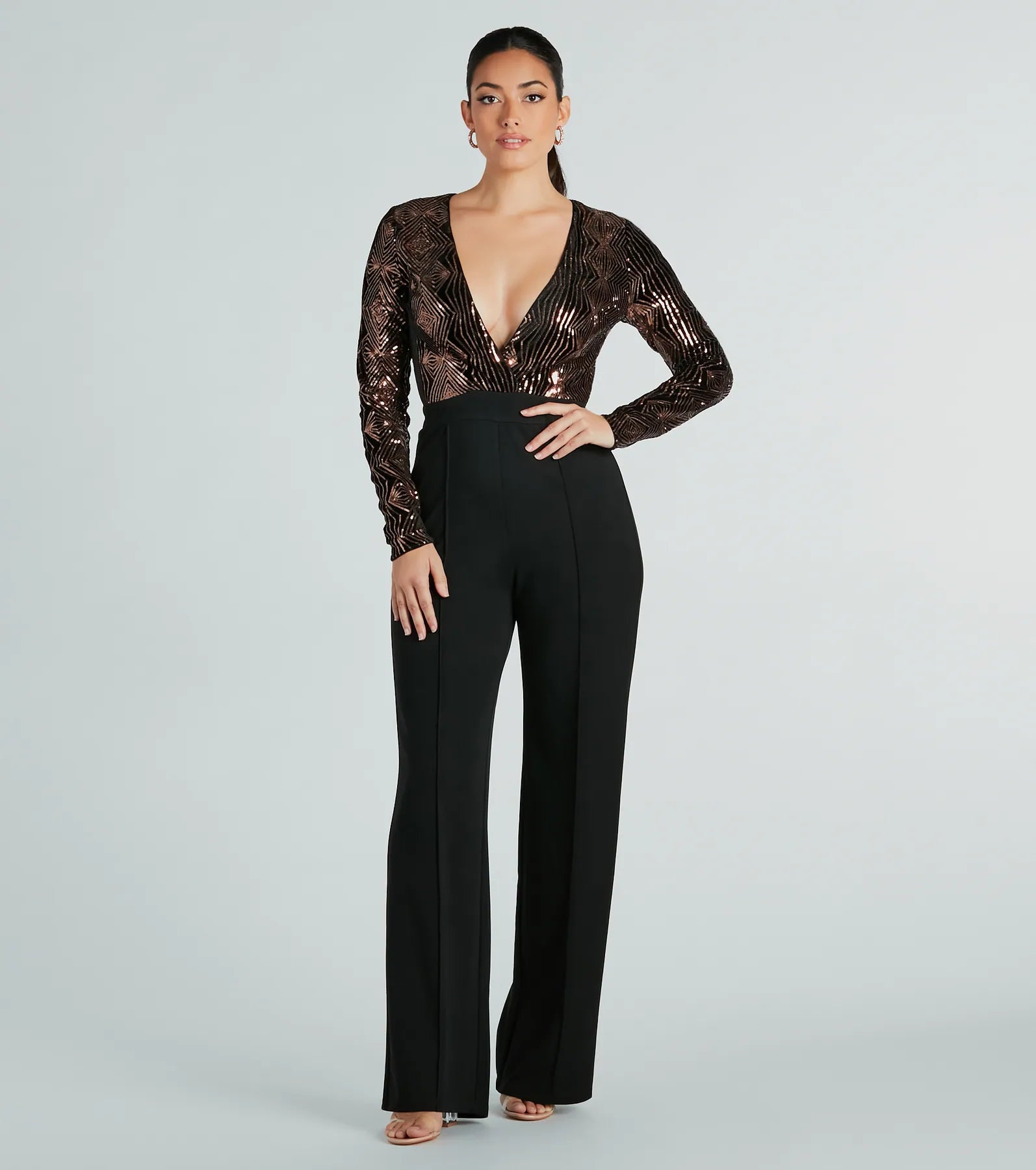 Ultimate Glamour Sequin Long Sleeve Jumpsuit - Shine at Every Event