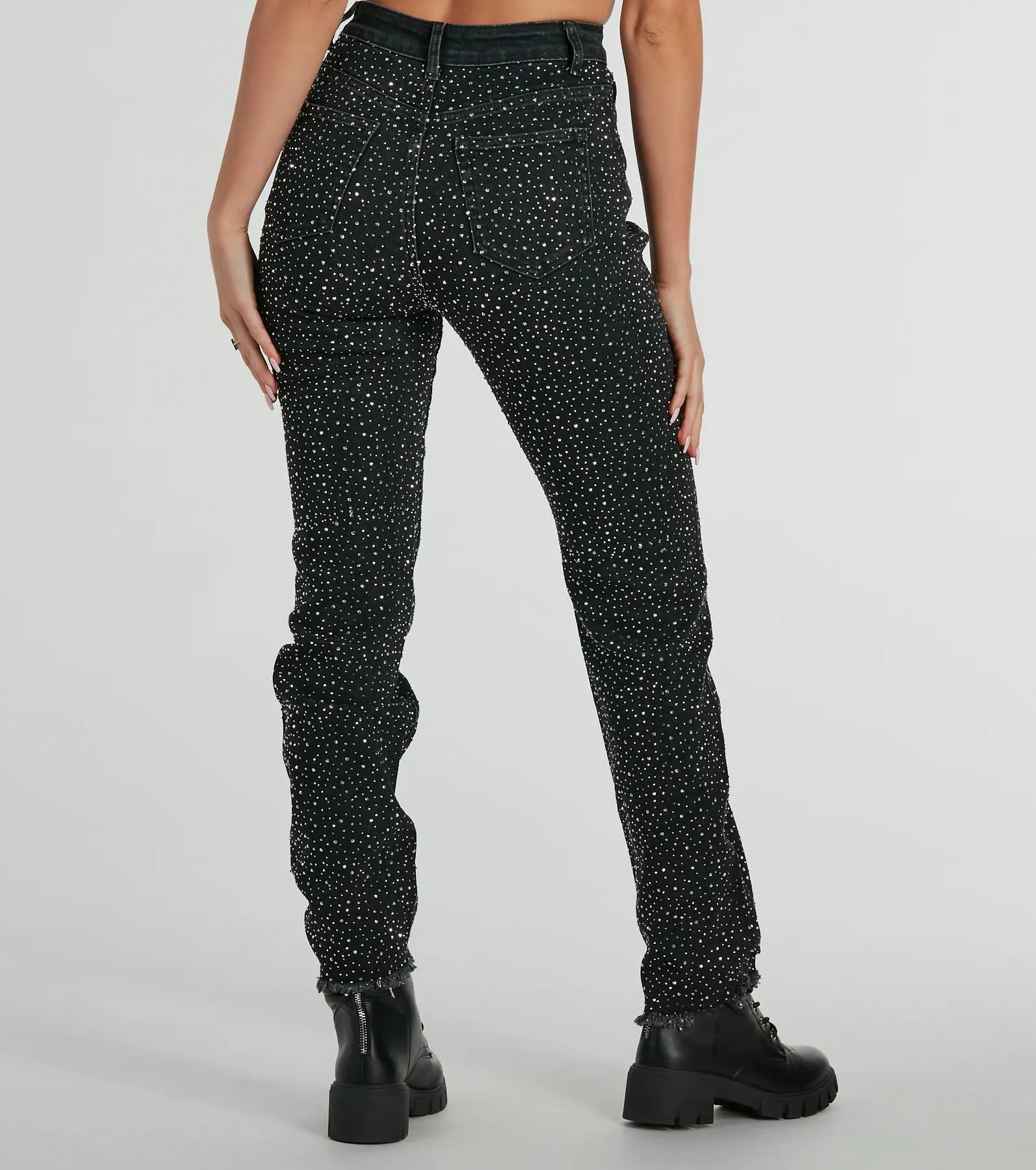 Ultimate Glam Rhinestone High-Waist Jeans