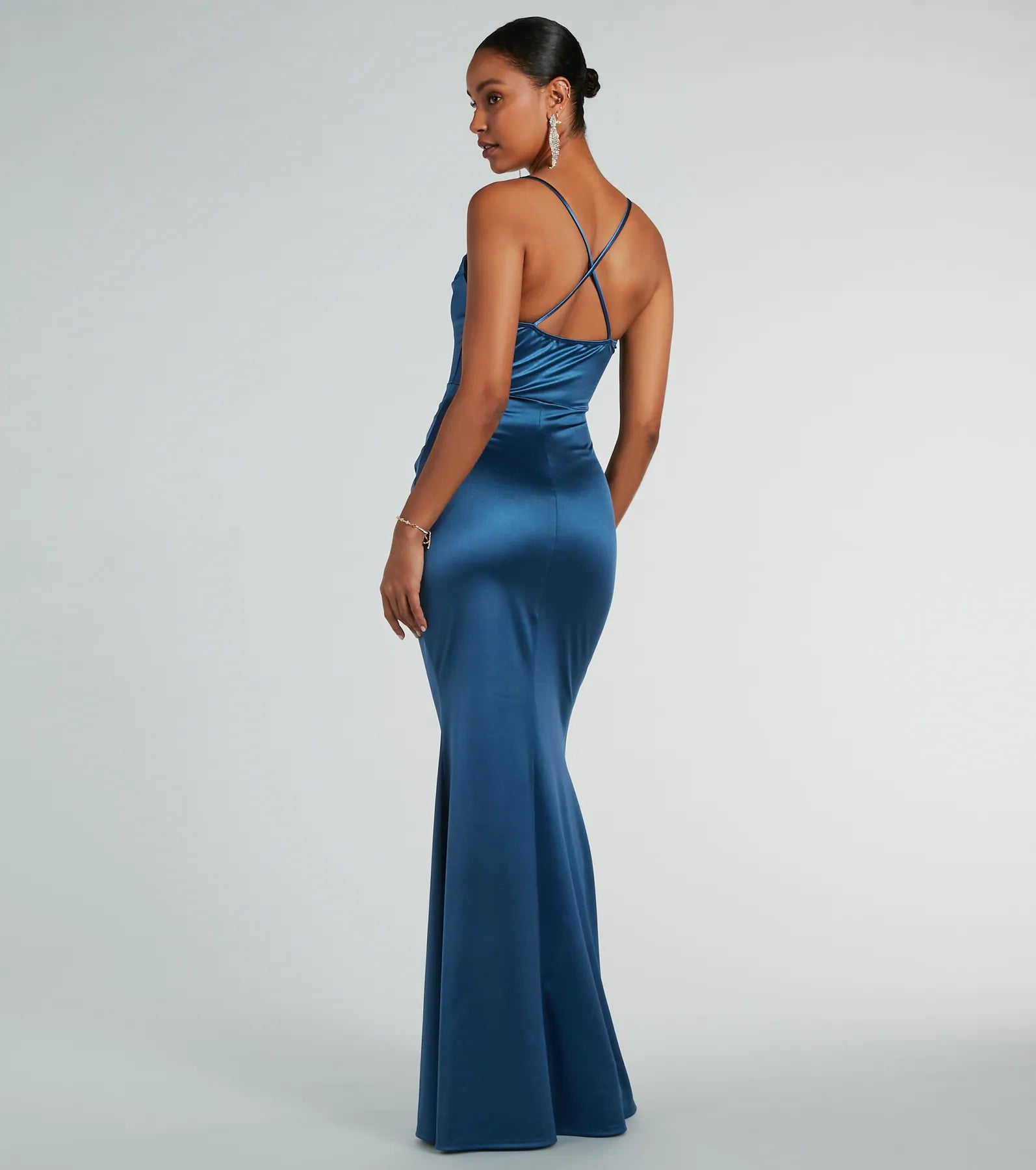 Premium Courteney Cowl Neck Mermaid Satin Gown