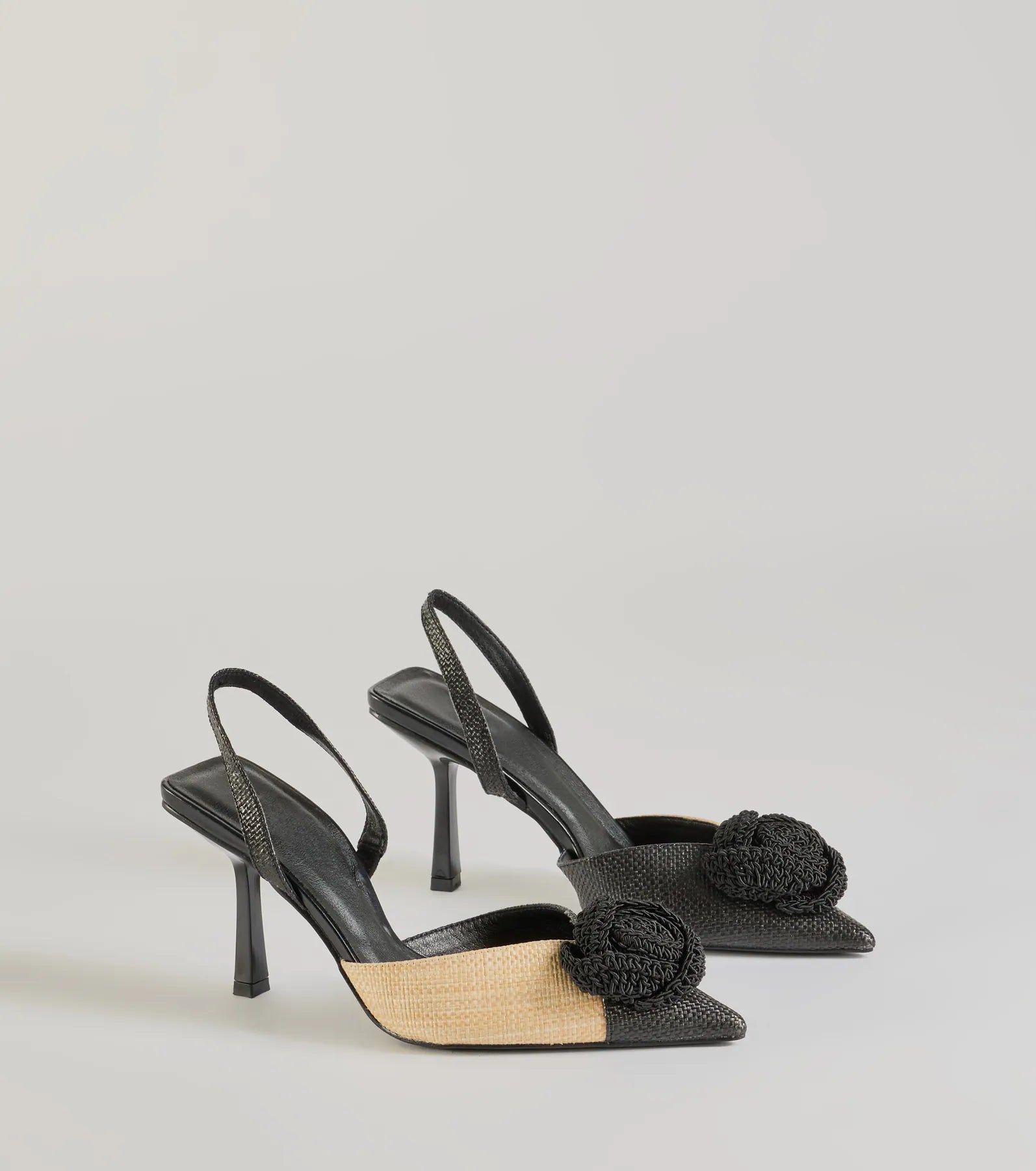 Premium Raffia Flower Stiletto Pumps - Ultimate Summer Style