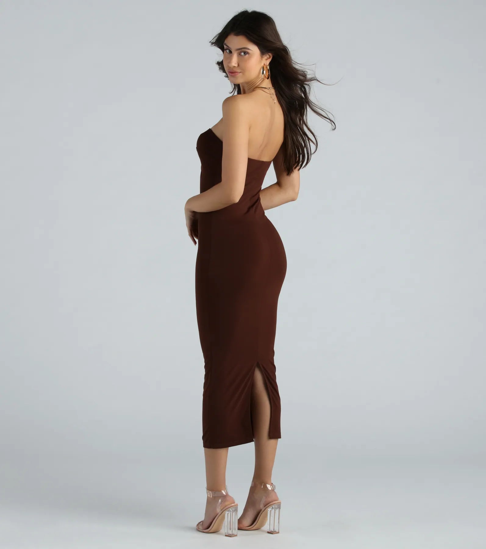 Ultimate Strapless Twist Midi Dress - Perfect for Brunch & Parties