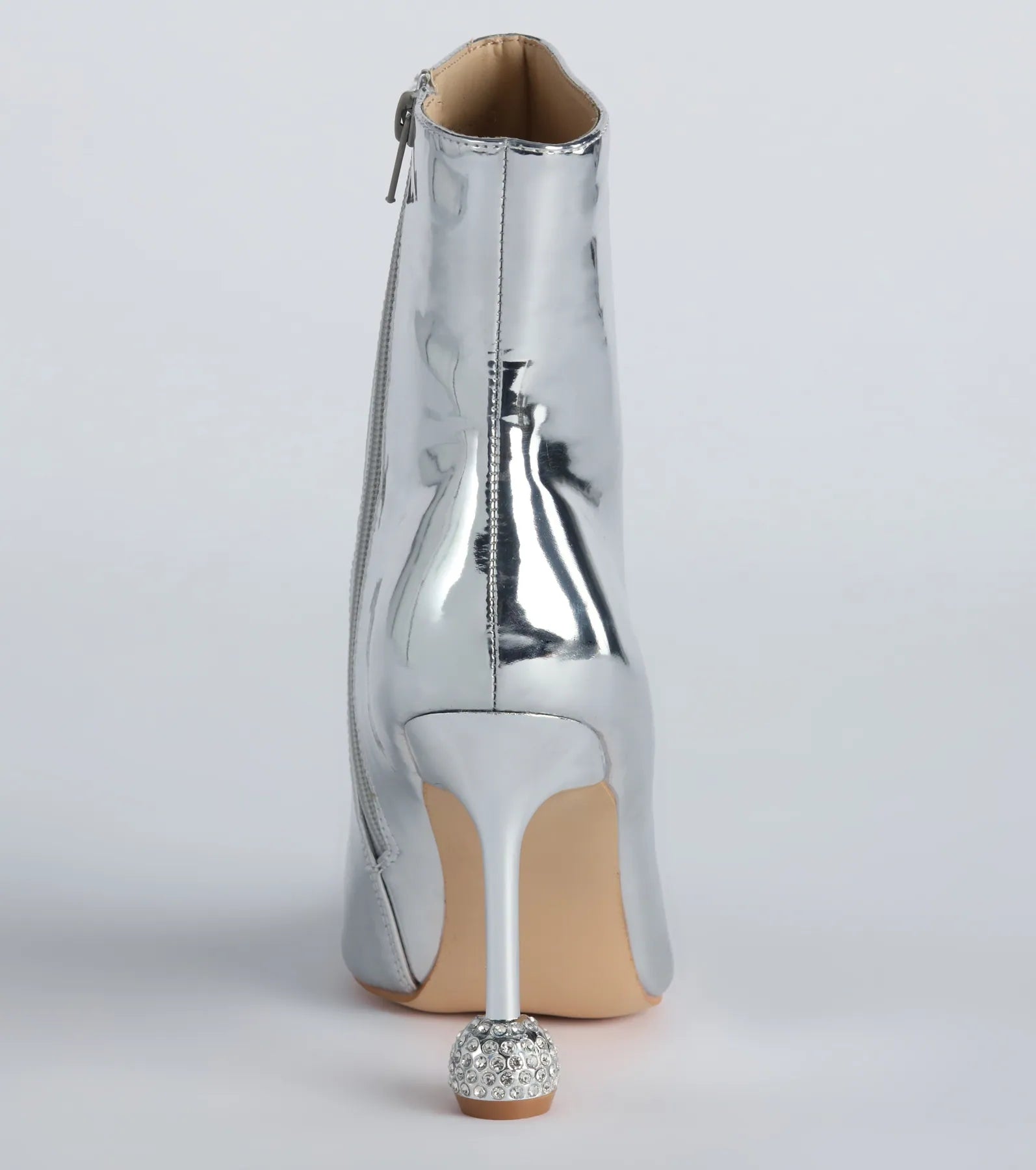 Ultimate Glam Rhinestone Heel Booties - Premium Patent Leather