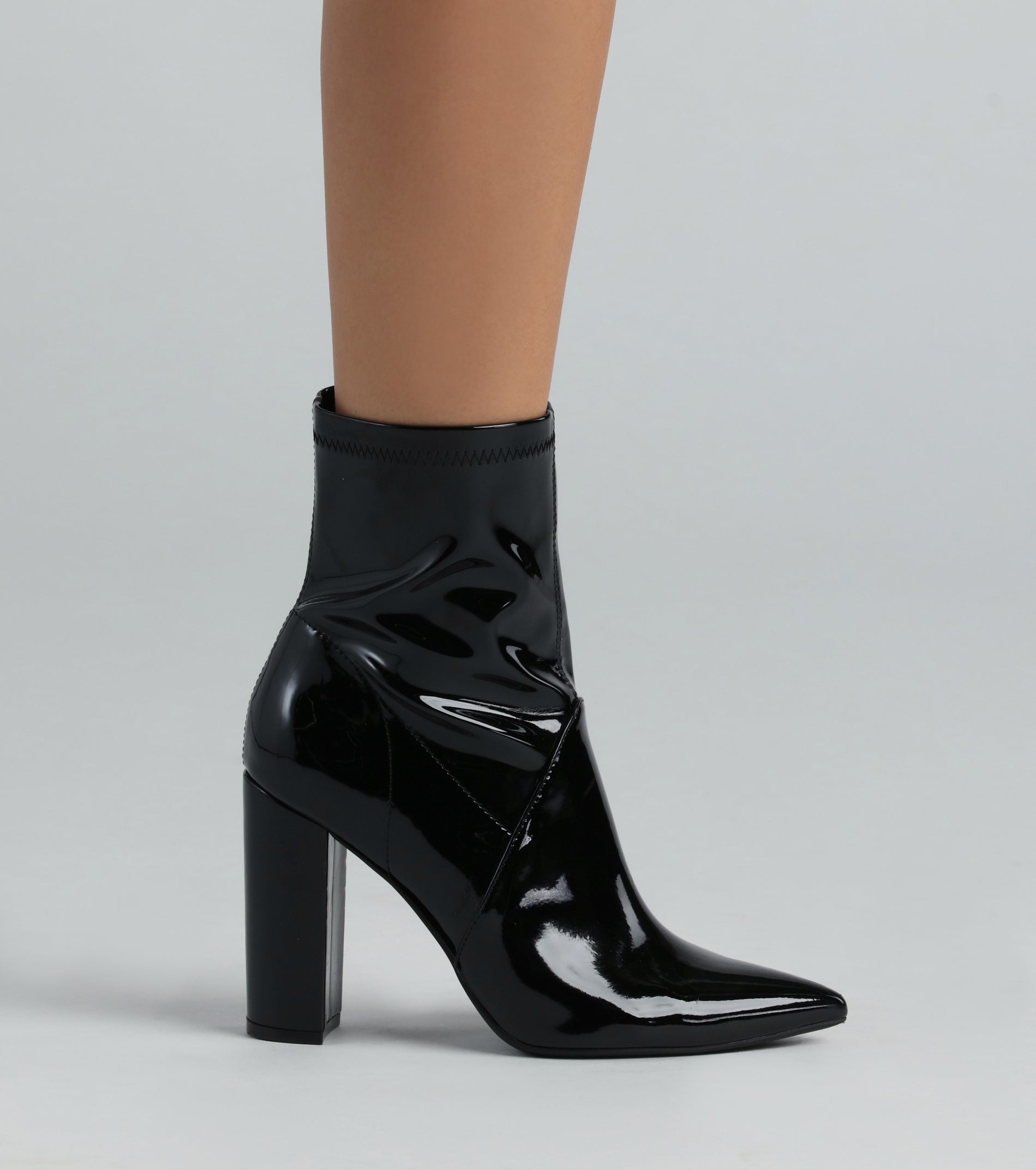 Ultimate Glam Patent Block Heel Booties