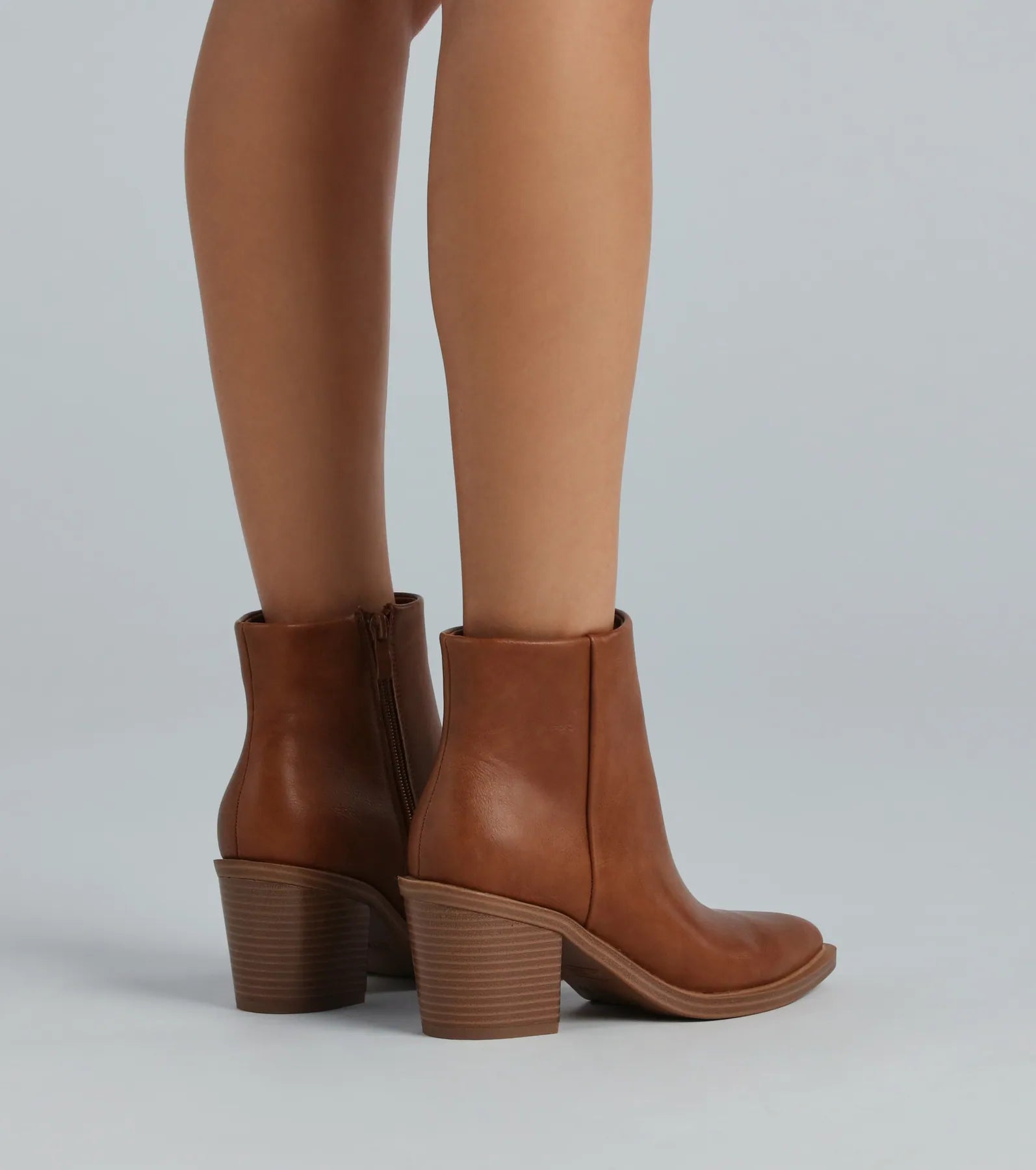 Ultimate Faux Leather Block Heel Booties - Stylish & Comfortable