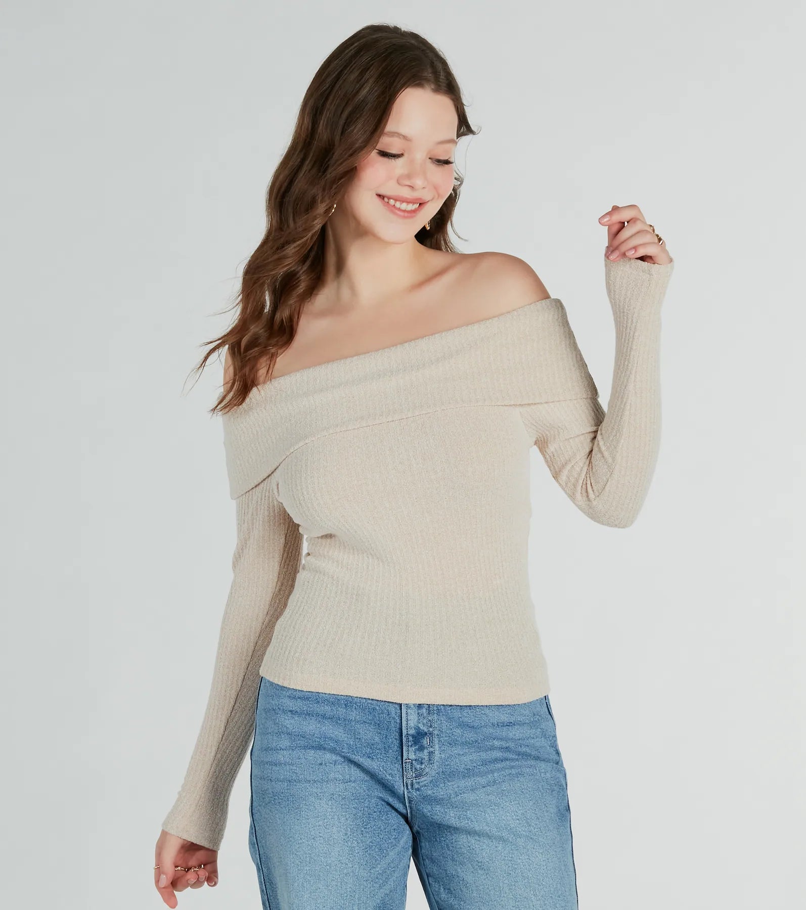 Ultimate Chic Off-The-Shoulder Long Sleeve Top - Elevate Your Style