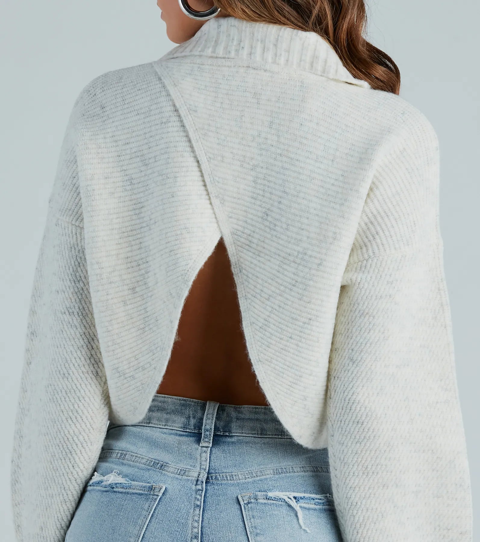 Premium Open-Back Turtleneck Sweater - Cozy & Chic