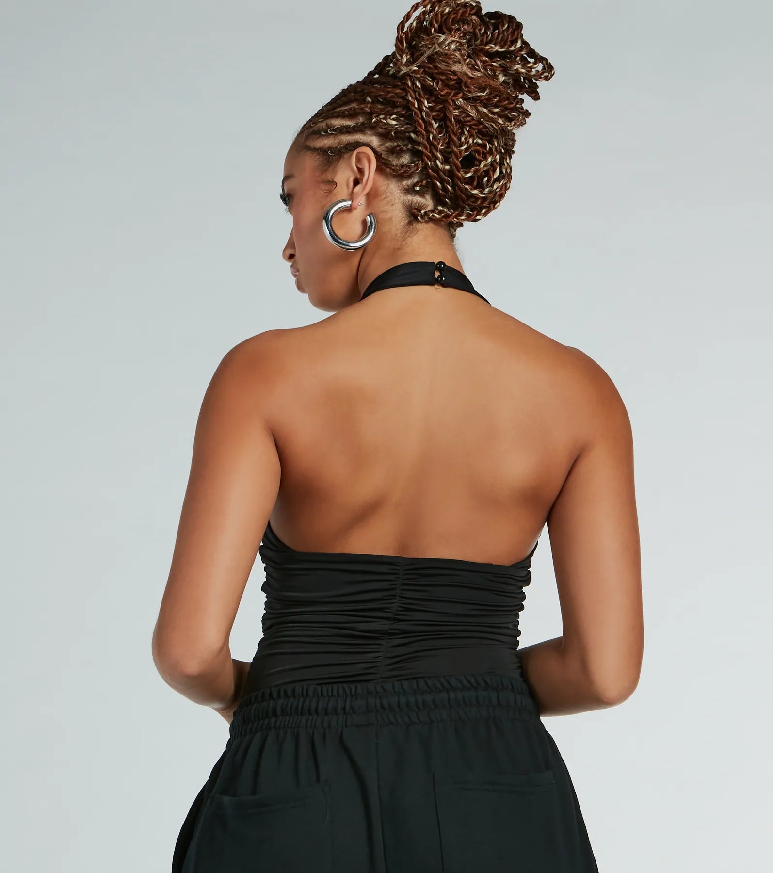 Premium Floral Applique Halter Bodysuit - Ultimate Party Essential