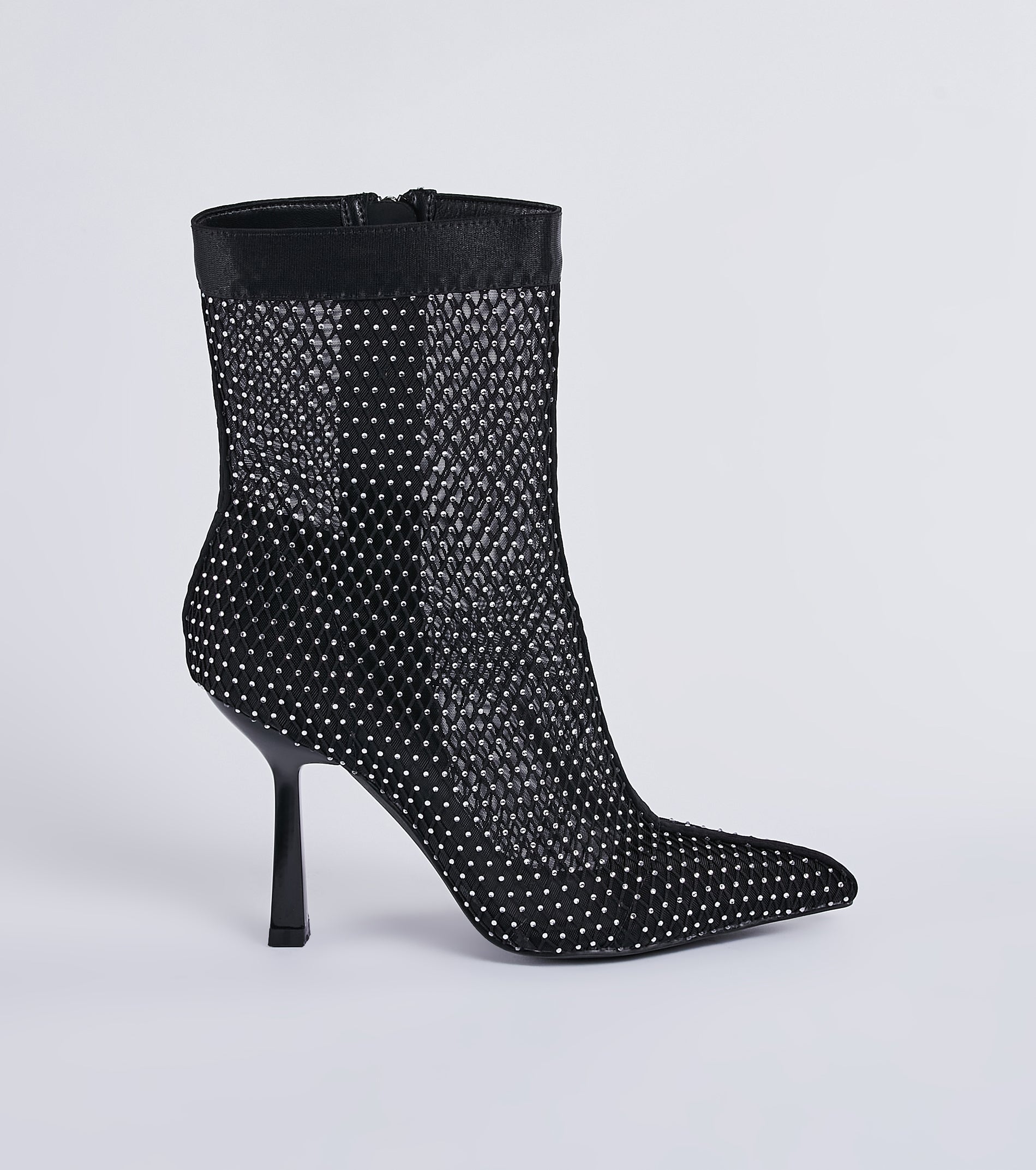 Ultimate Glam Mesh Rhinestone Stiletto Booties - Party-Ready Style