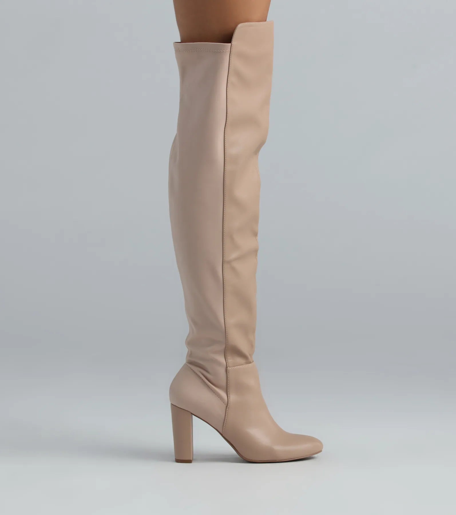 Premium Two-Tone Faux Leather Over-The-Knee Boots - Ultimate Winter Style