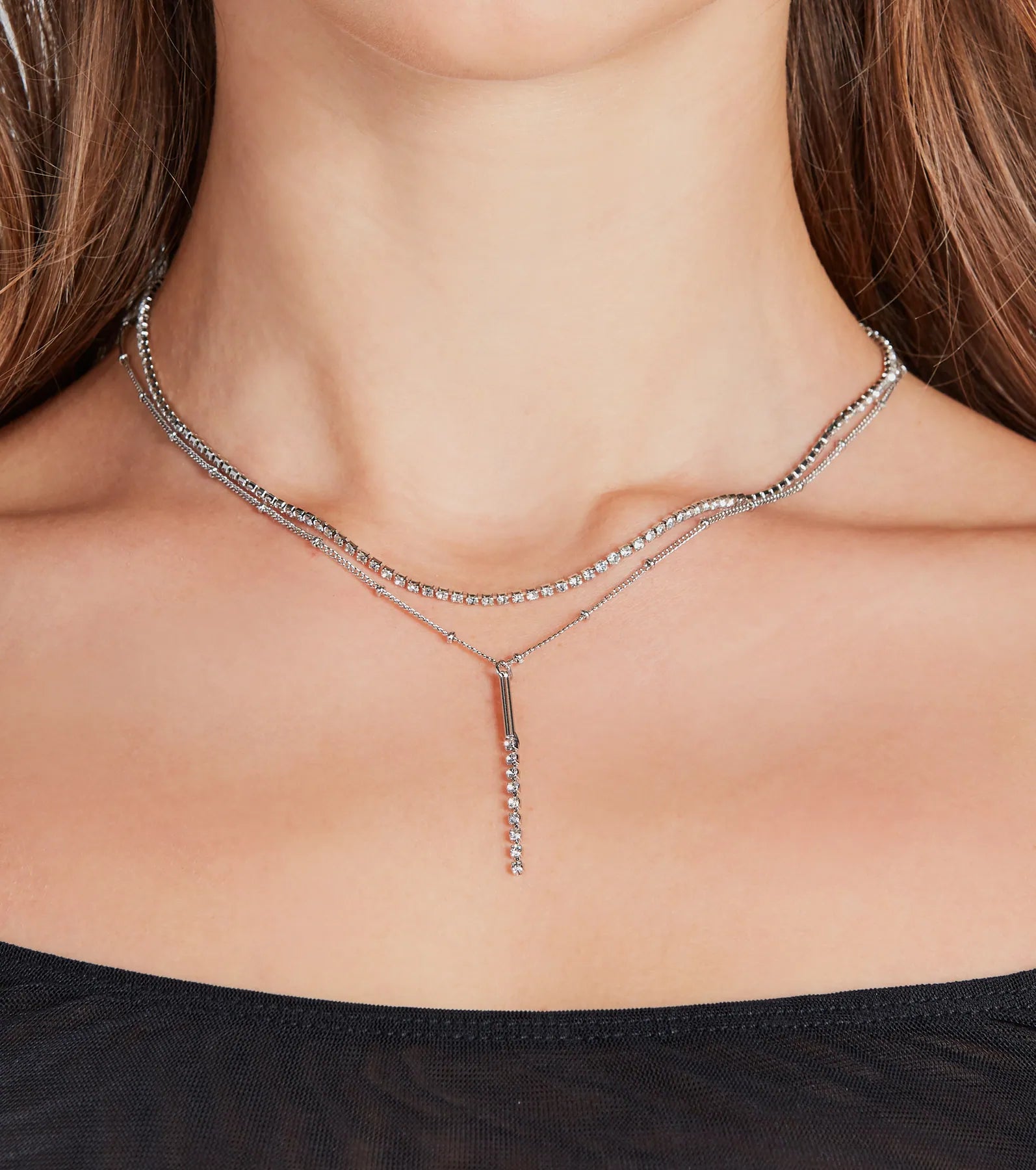 Ultimate Sparkle Rhinestone Layered Necklace - Elevate Your Everyday Style