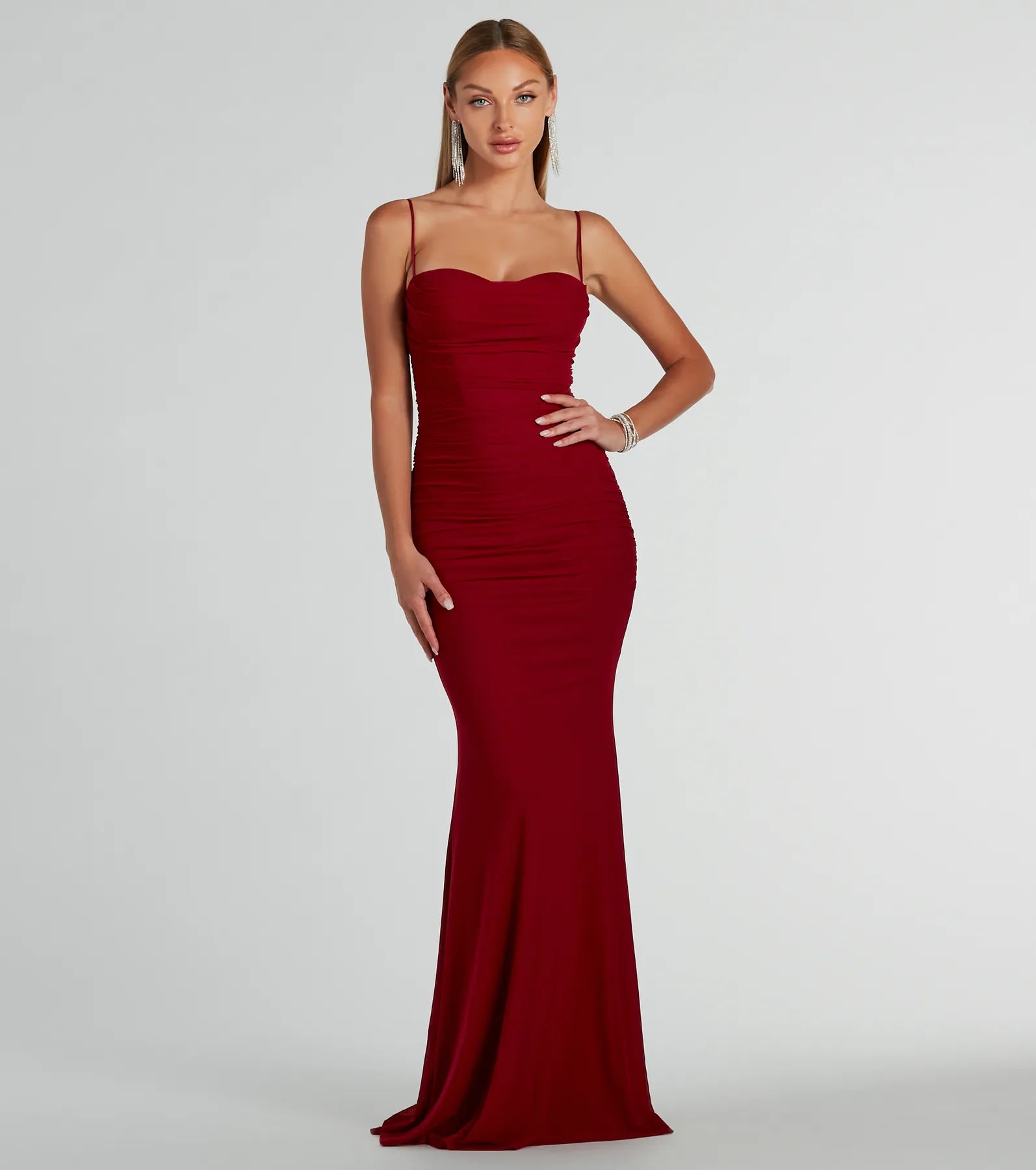 Premium Kaitlyn Elegant Mermaid Formal Dress with Cowl Neck