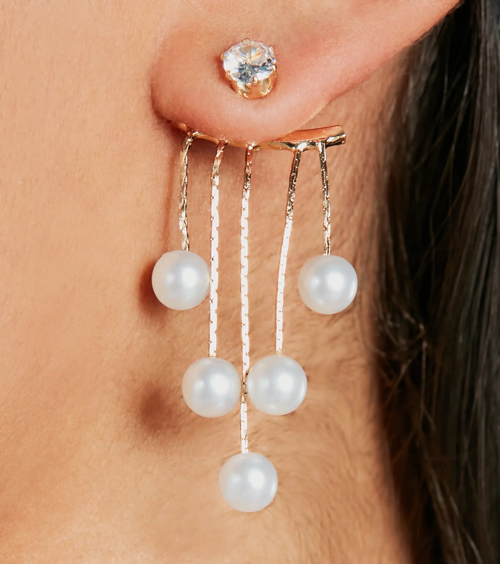 Ultimate Luxury Rhinestone & Faux Pearl Drop Earrings