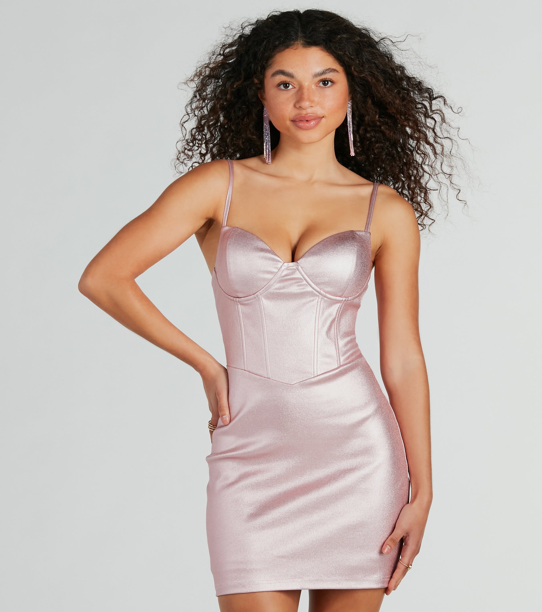 Ultimate Electric Vibe Metallic Corset Mini Dress