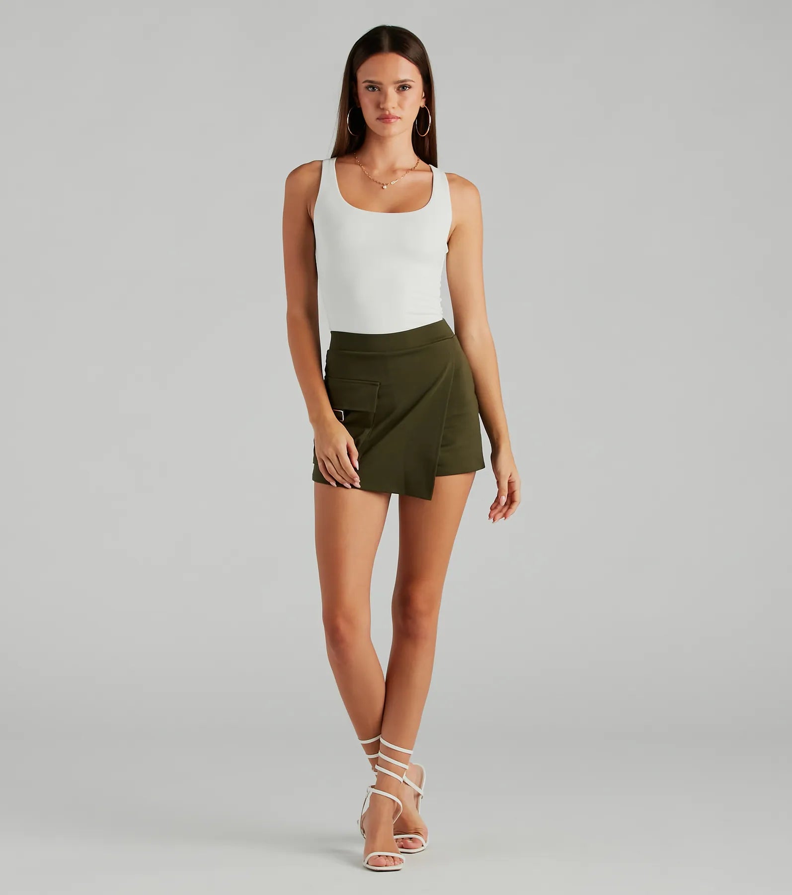 Ultimate Style Ponte Cargo Mini Skort - Trendy & Flattering