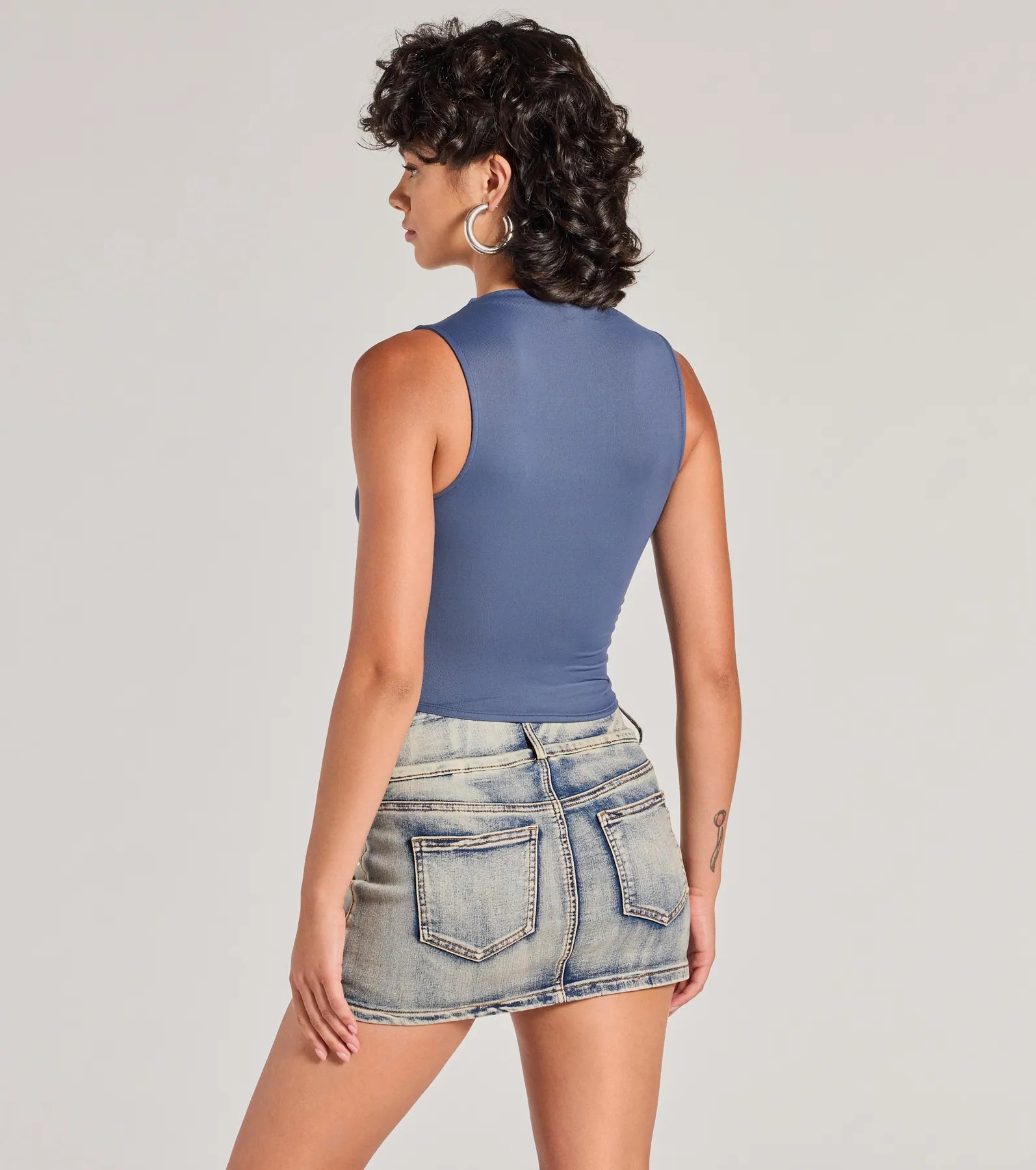 Ultimate Chic Sleeveless Mock Neck Crop Top