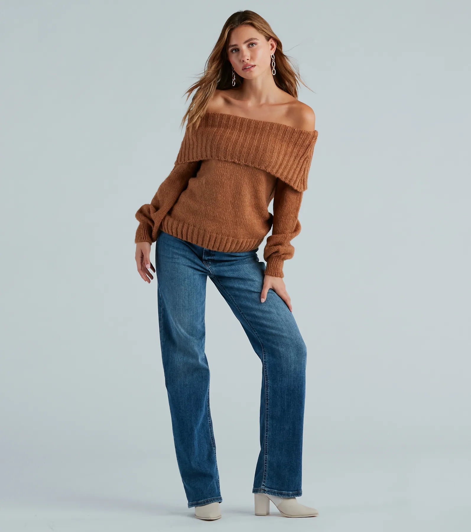 Ultimate Flirty Off-The-Shoulder Sweater Top - Premium Soft Knit