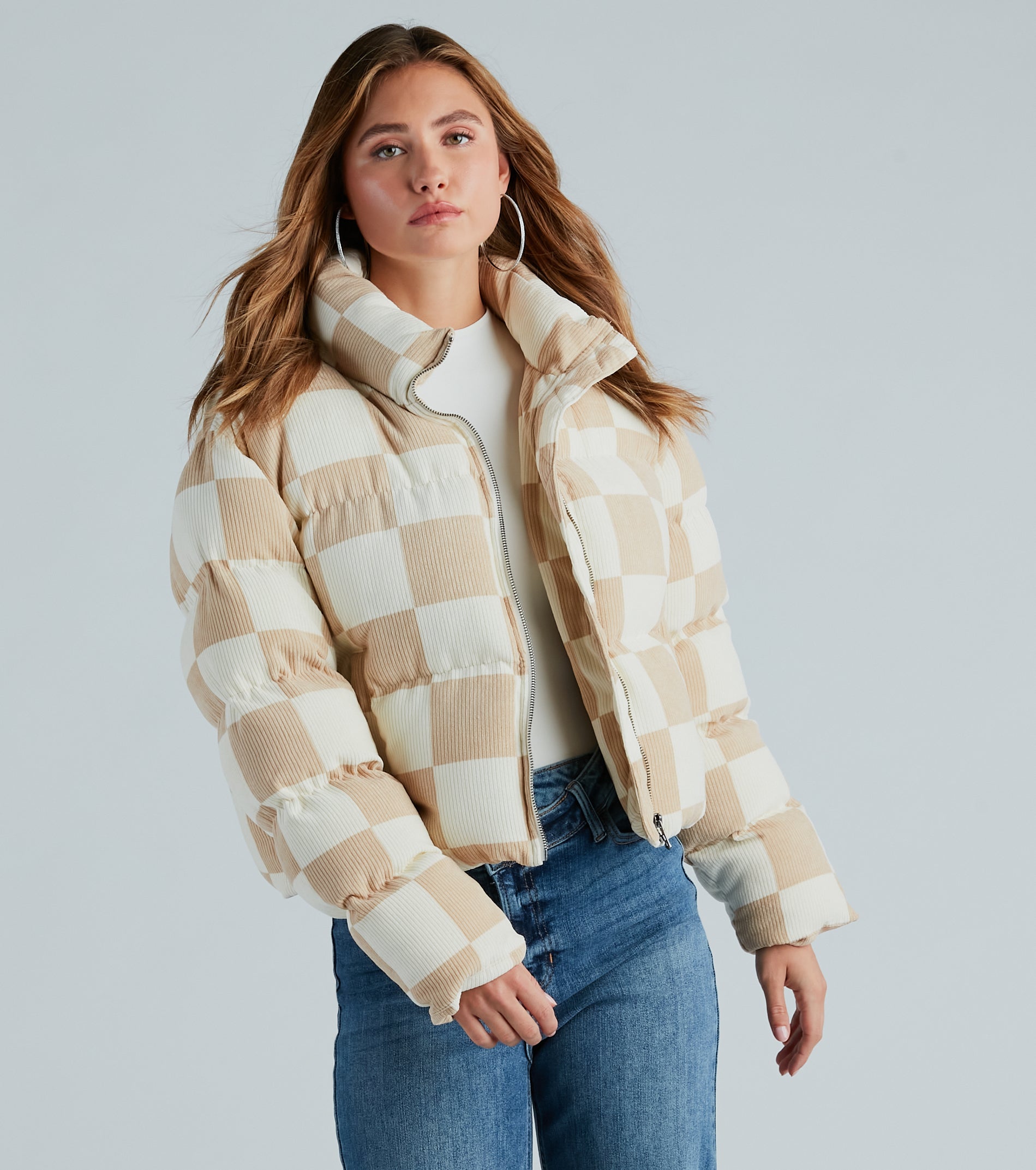 Ultimate Check It Off Corduroy Puffer Jacket - Cozy & Trendy