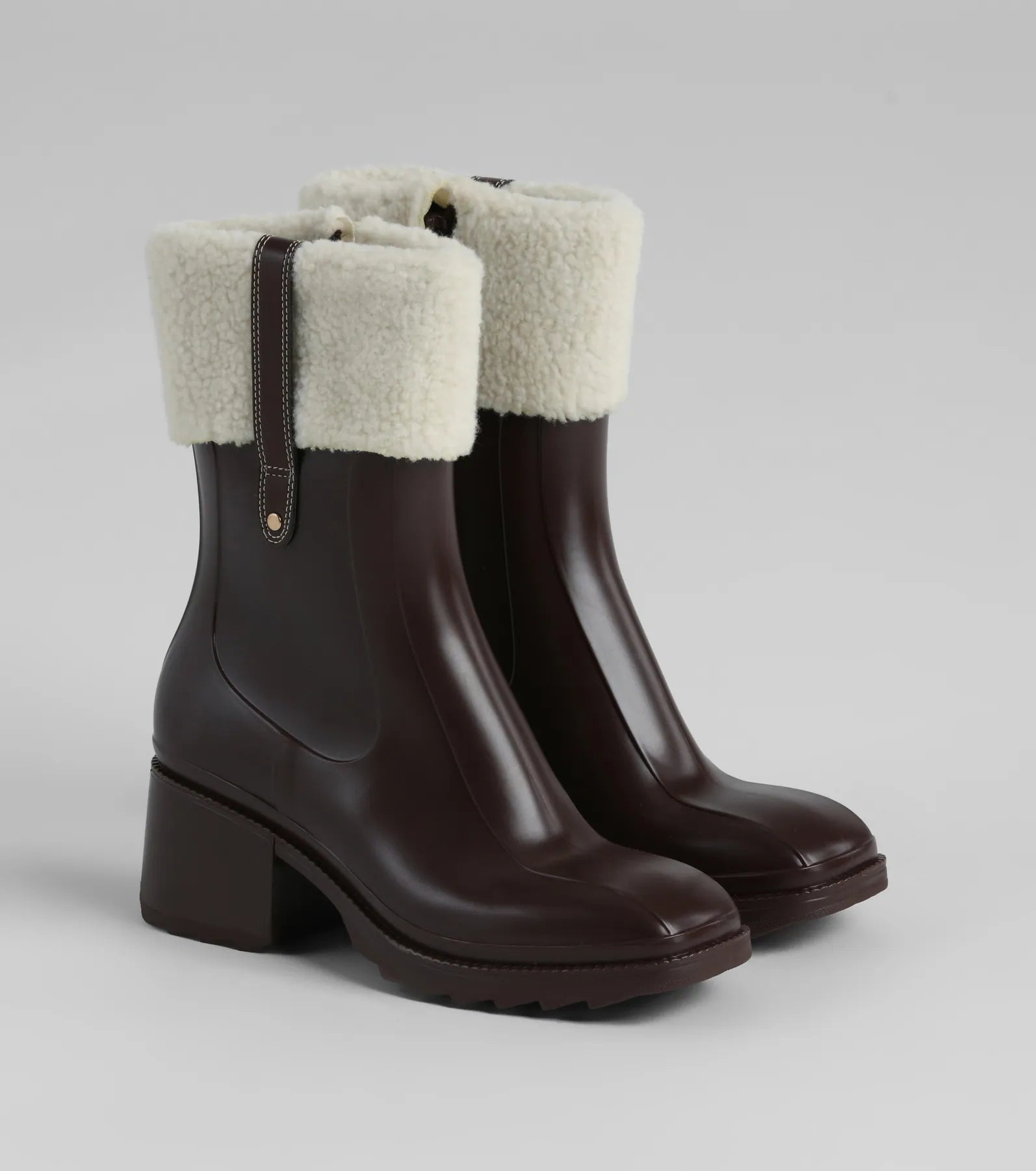 Premium Chic Snow Bunny Faux Sherpa Rain Boots - Ultimate Style & Comfort