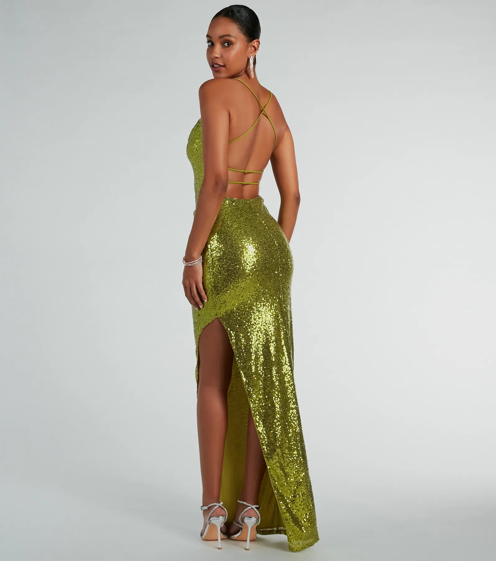 Premium Jennifer Strappy Back Sequin Evening Gown