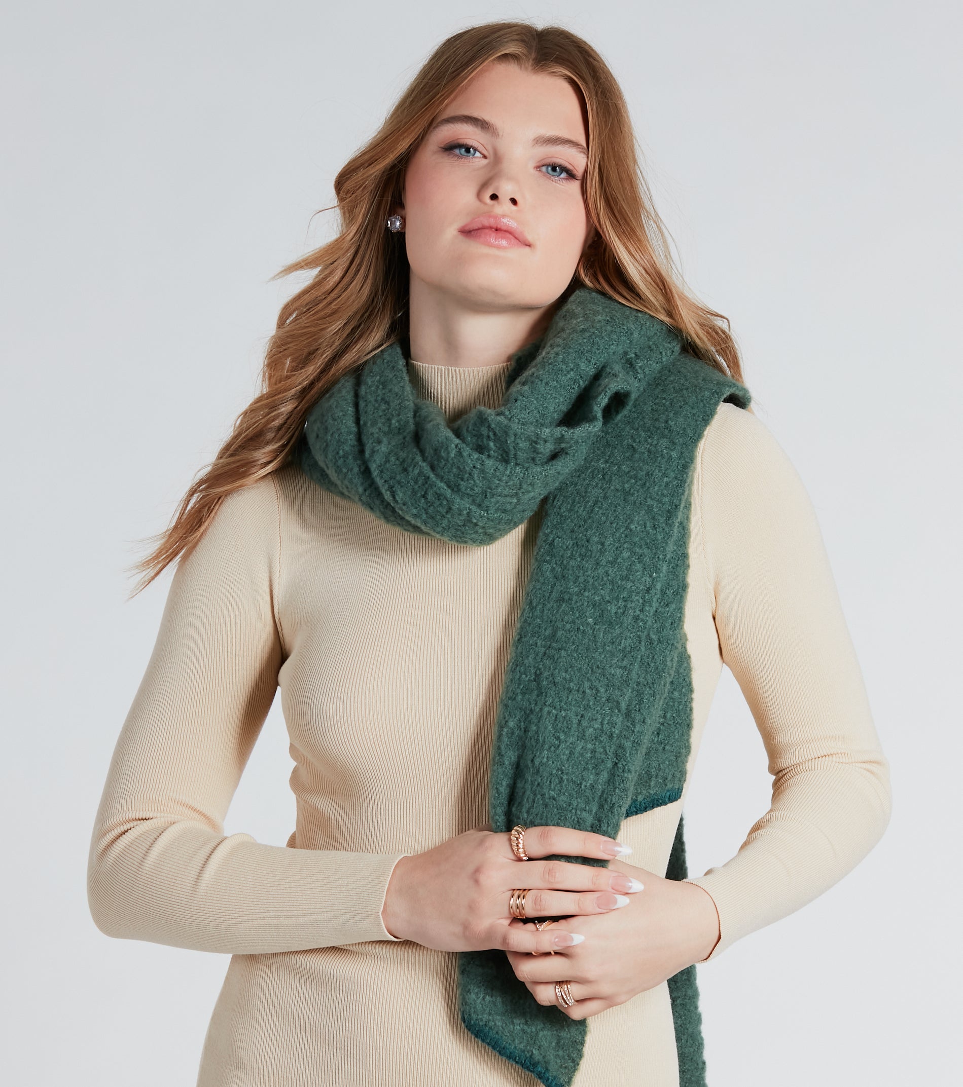 Ultimate Cozy Knit Scarf - Premium Shadow Striped Design