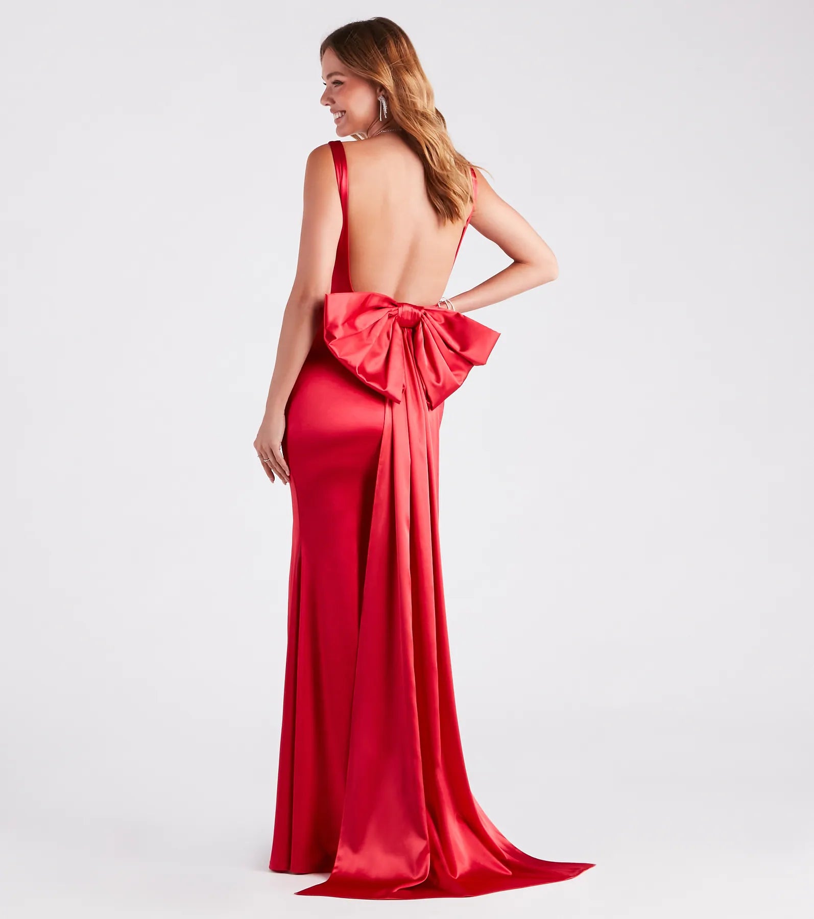 Premium Dianna Elegant Satin Bow Mermaid Gown