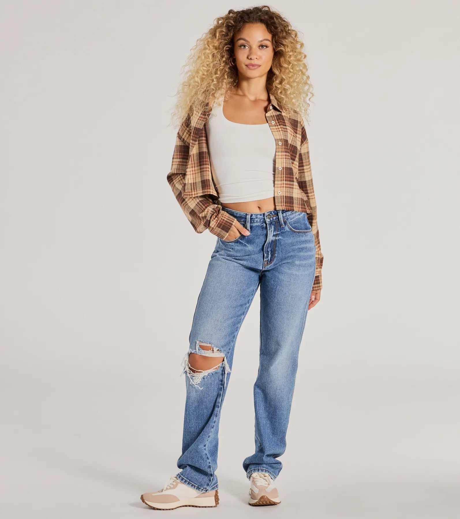 Premium Casual Act Button-Up Plaid Crop Top | Ultimate Style Upgrade