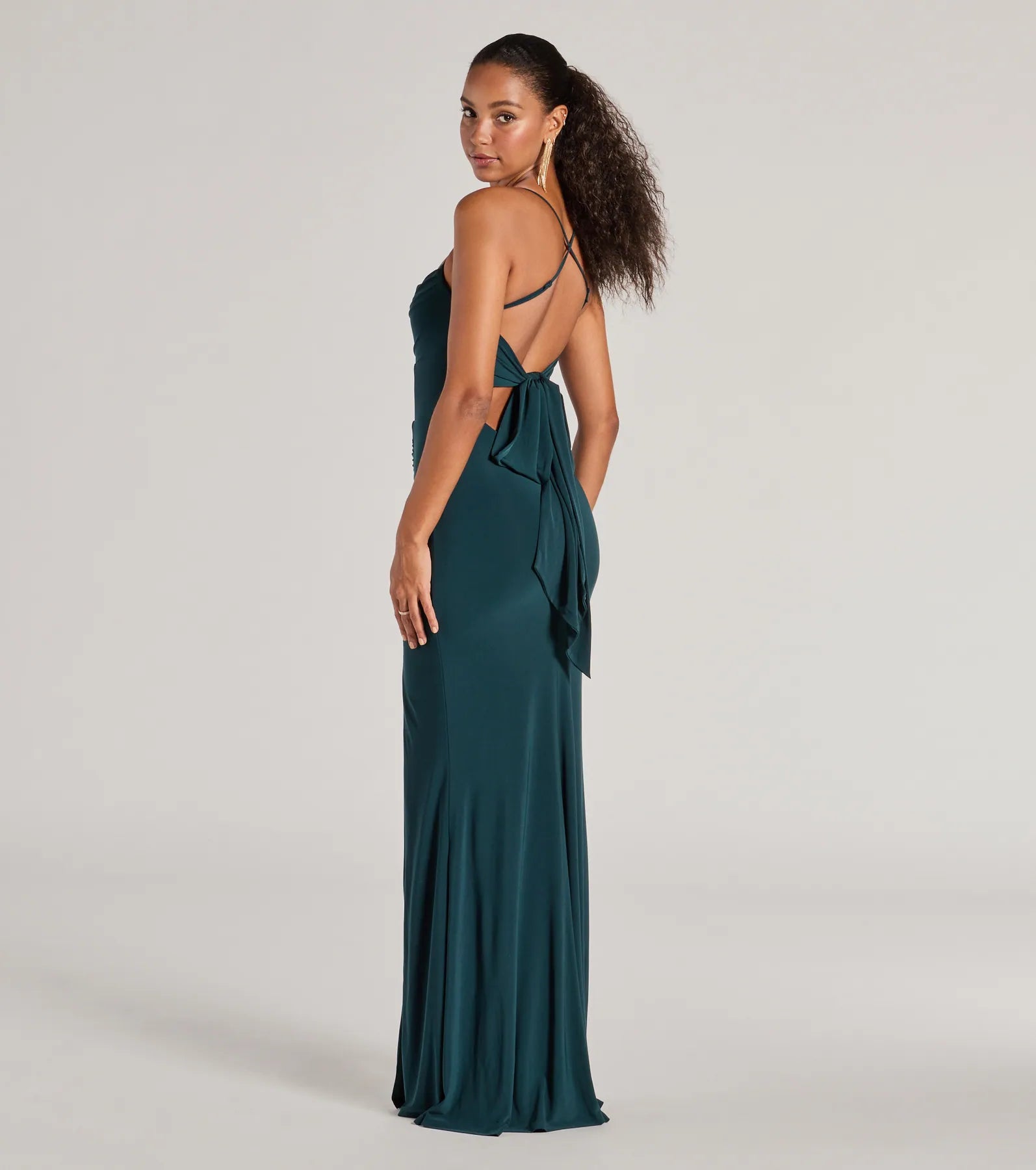 Premium Ashley Sleeveless Bow Mermaid Formal Dress - Ultimate Elegance