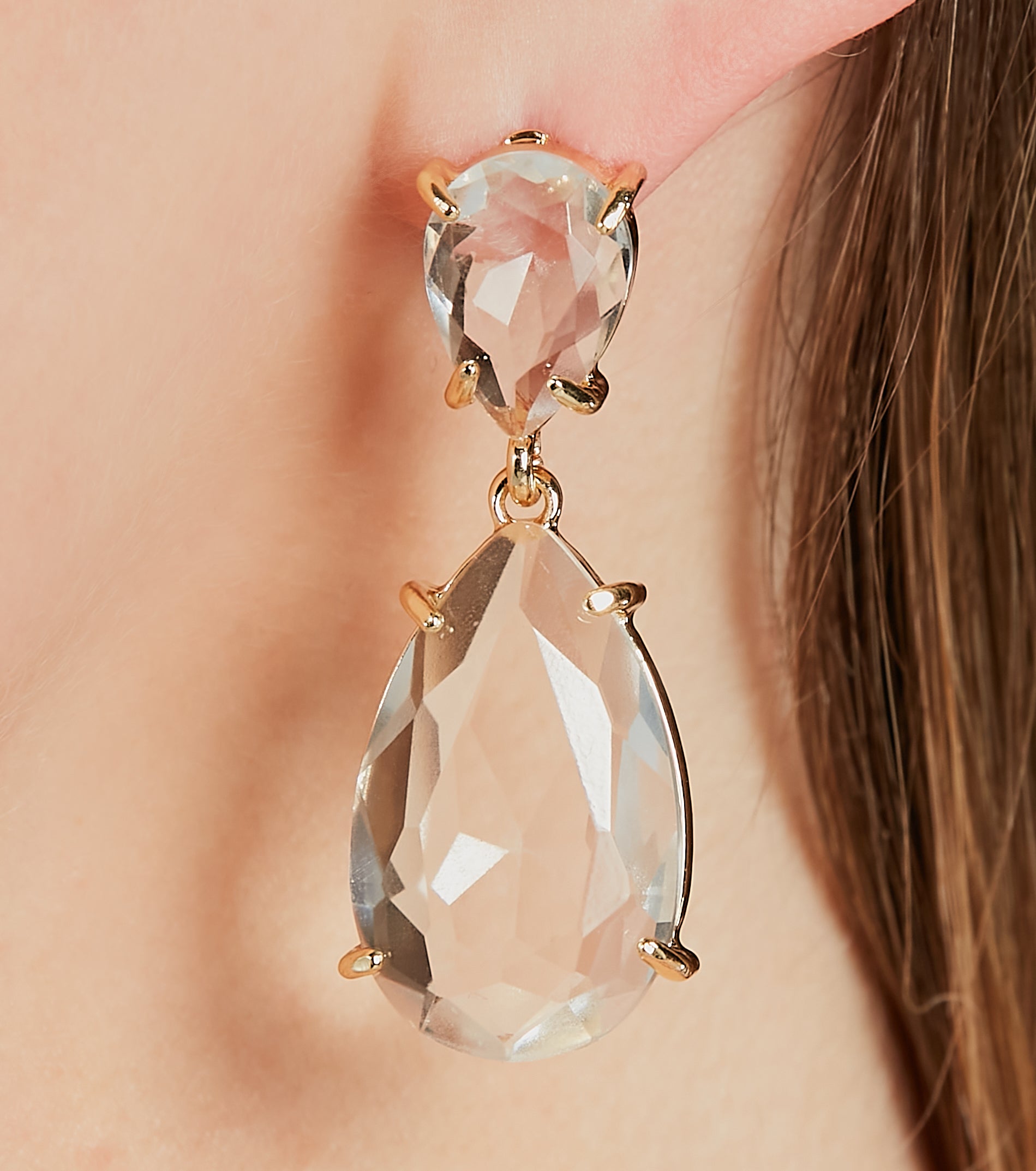 Premium Luxe Teardrop Gemstone Duster Earrings