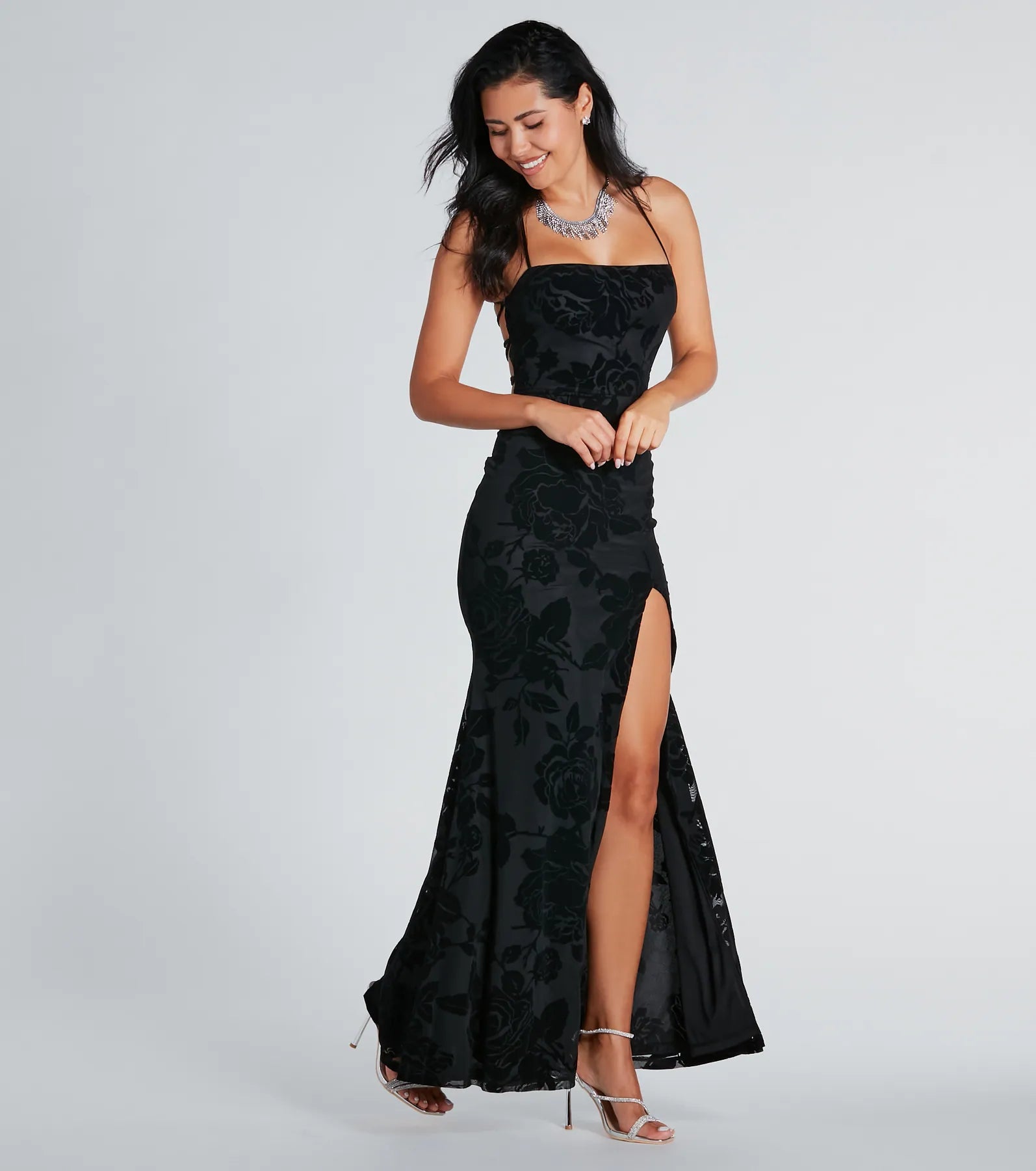 Ultimate Velvet Floral Mermaid Evening Dress