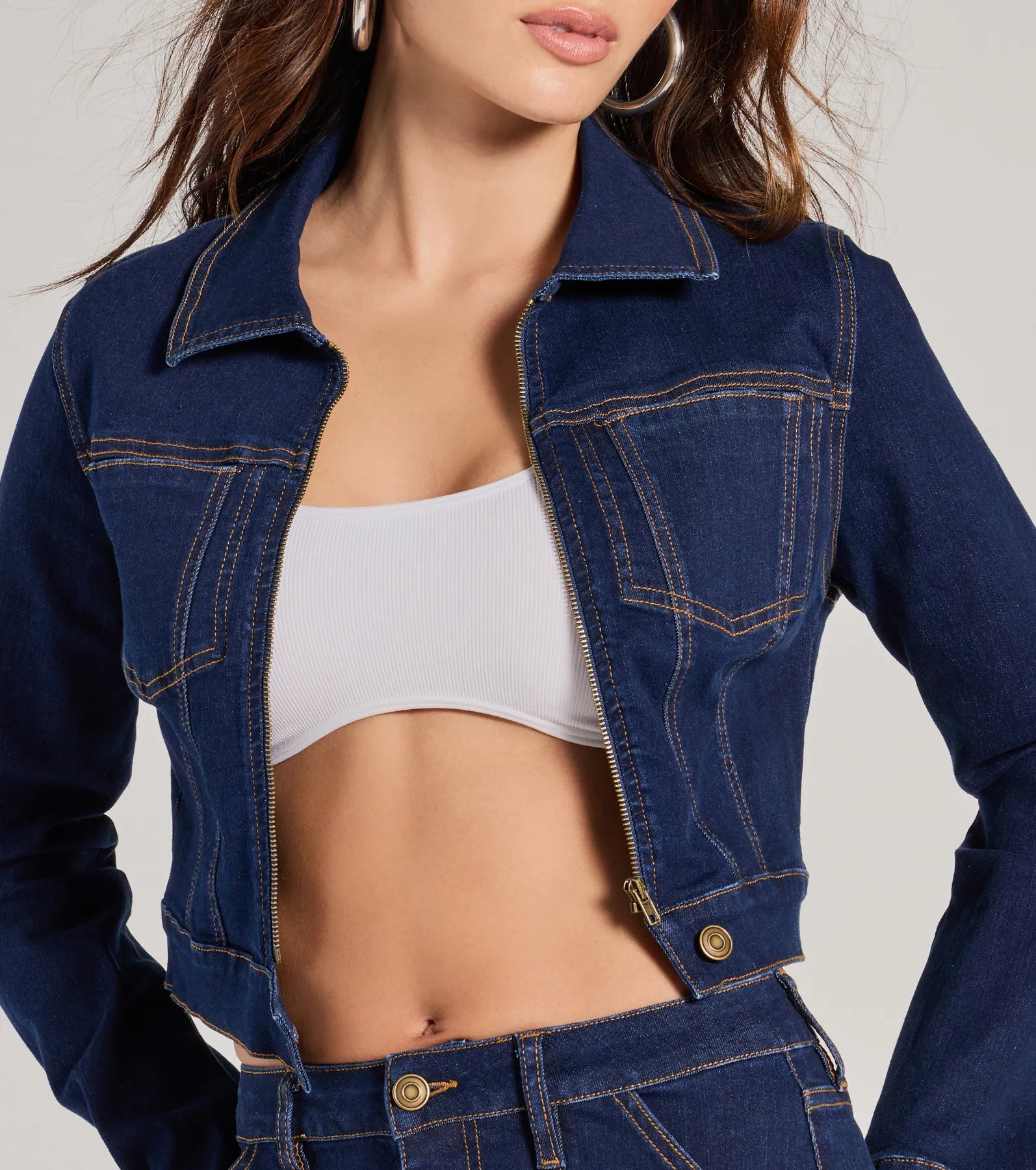 Ultimate Covetable Cutie Contrast Stitch Denim Jacket